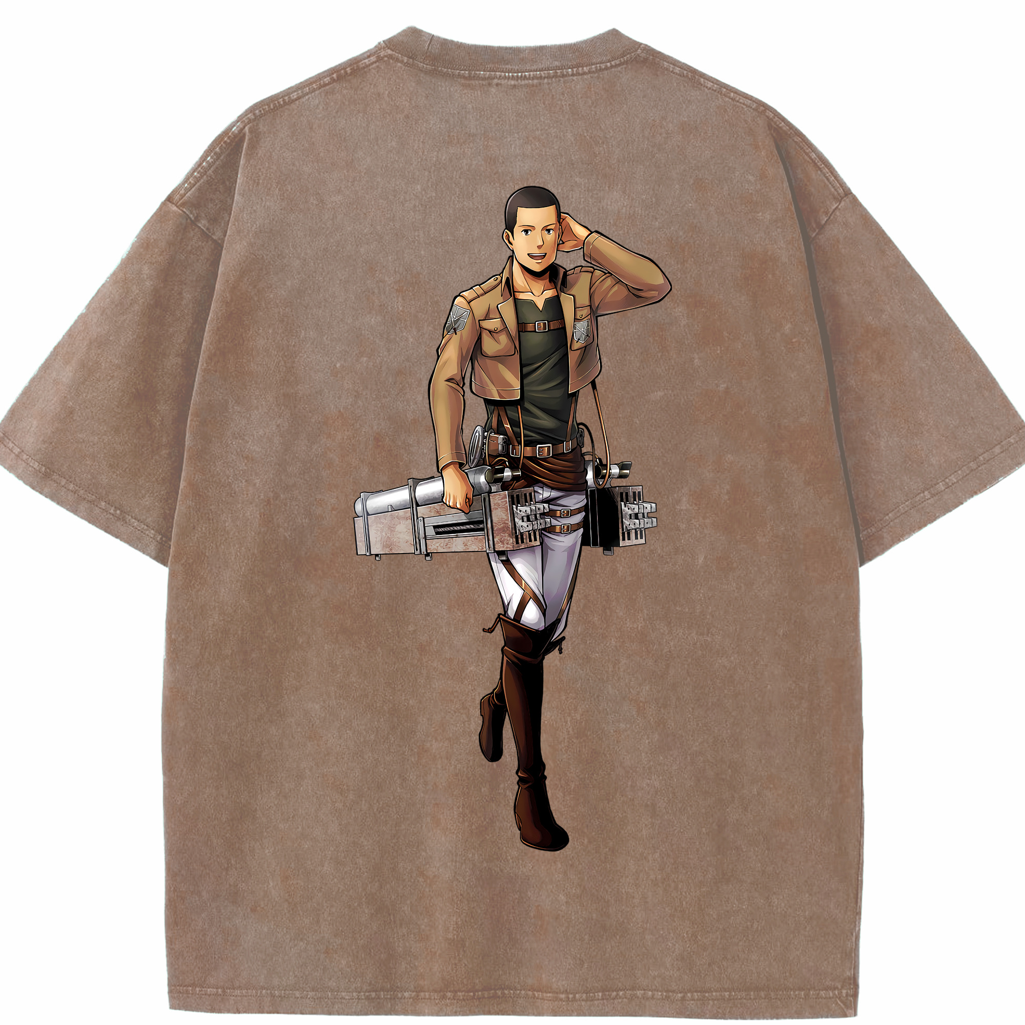 （画像用） 進撃の巨人 Attack on Titan 綿100% ヴィンテージ風 半袖Tシャツ（背面プリント）