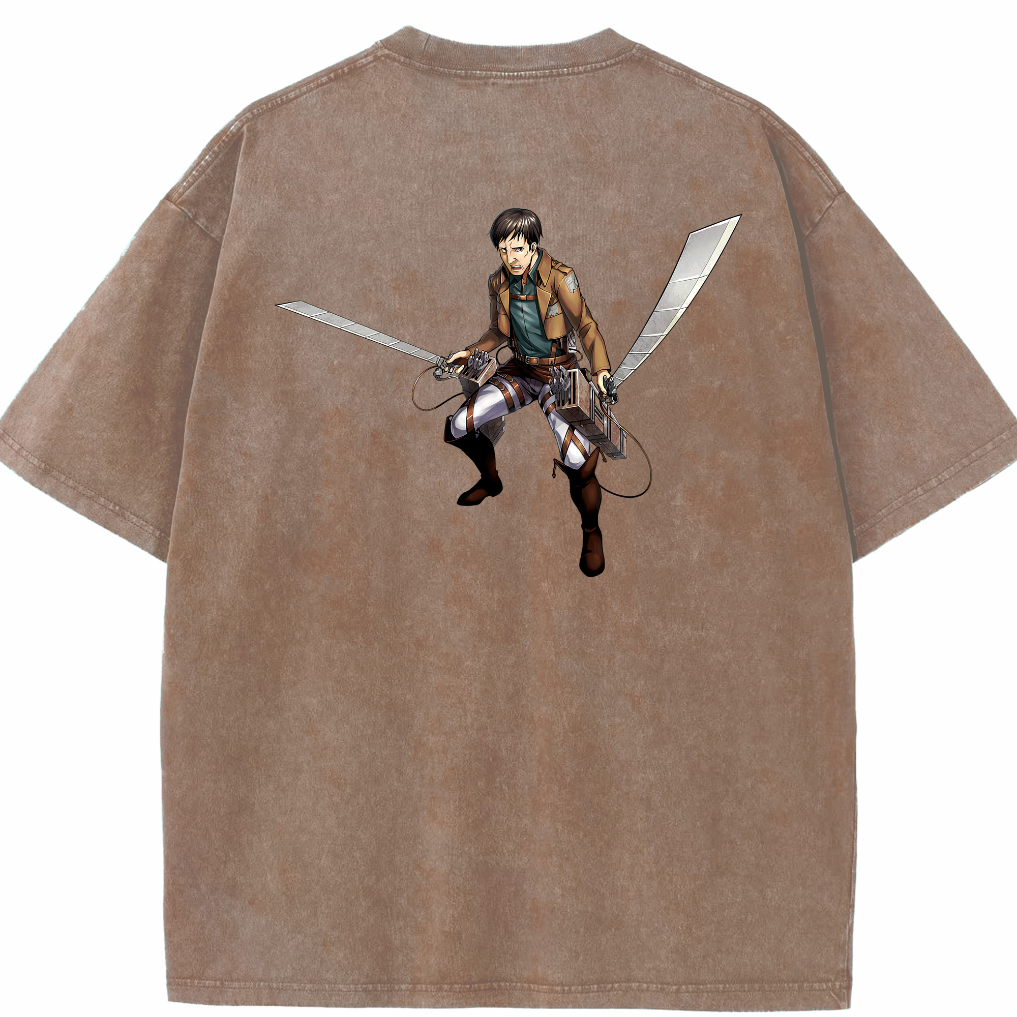 （画像用） 進撃の巨人 Attack on Titan 綿100% ヴィンテージ風 半袖Tシャツ（背面プリント）