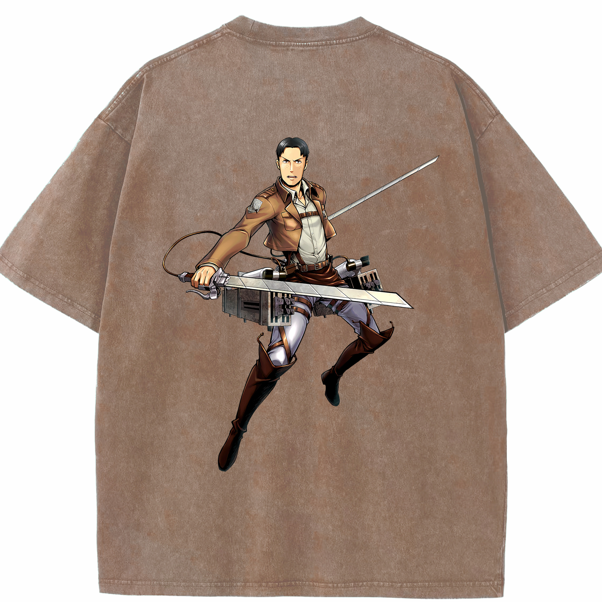 （画像用） 進撃の巨人 Attack on Titan 綿100% ヴィンテージ風 半袖Tシャツ（背面プリント）