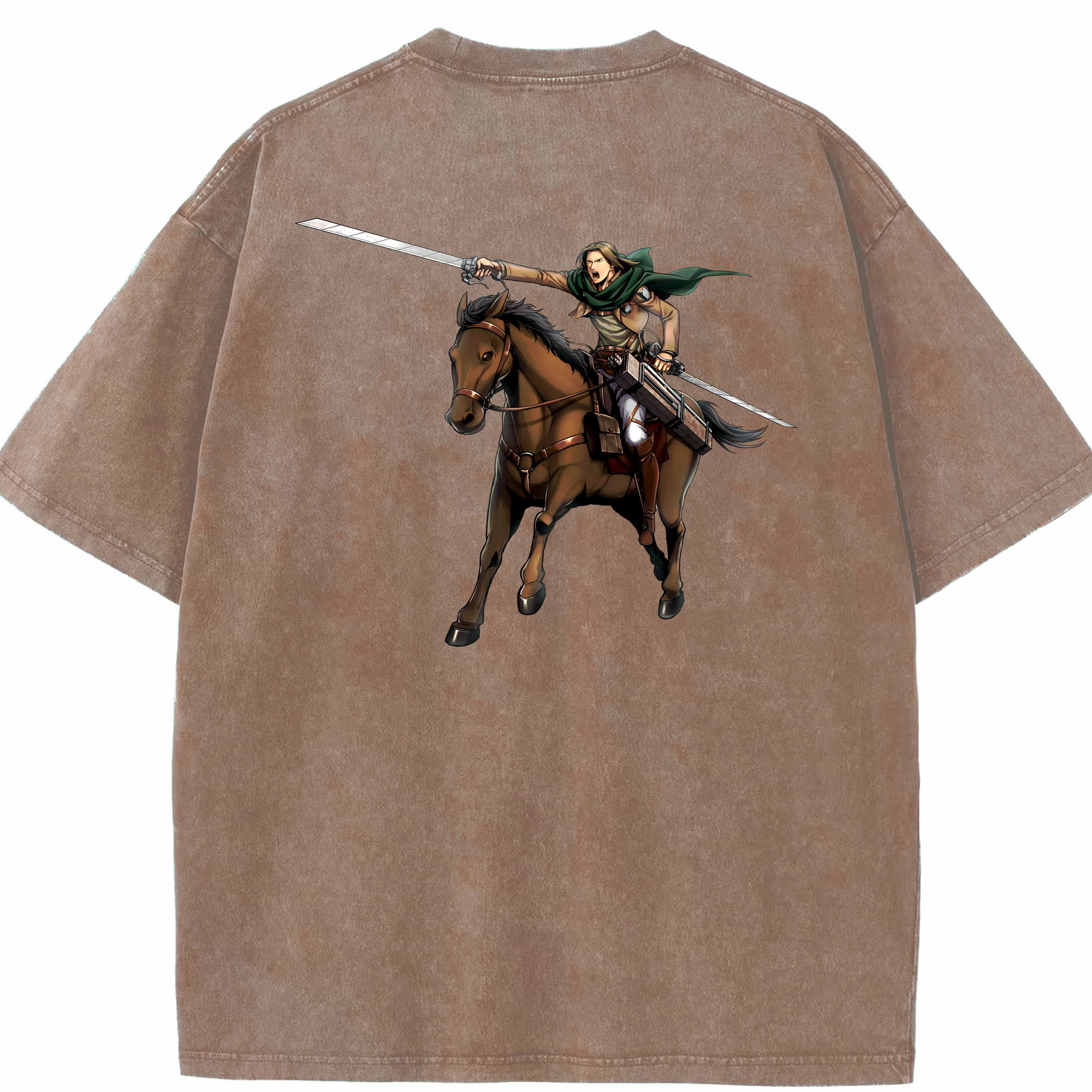 （画像用） 進撃の巨人 Attack on Titan 綿100% ヴィンテージ風 半袖Tシャツ（背面プリント）