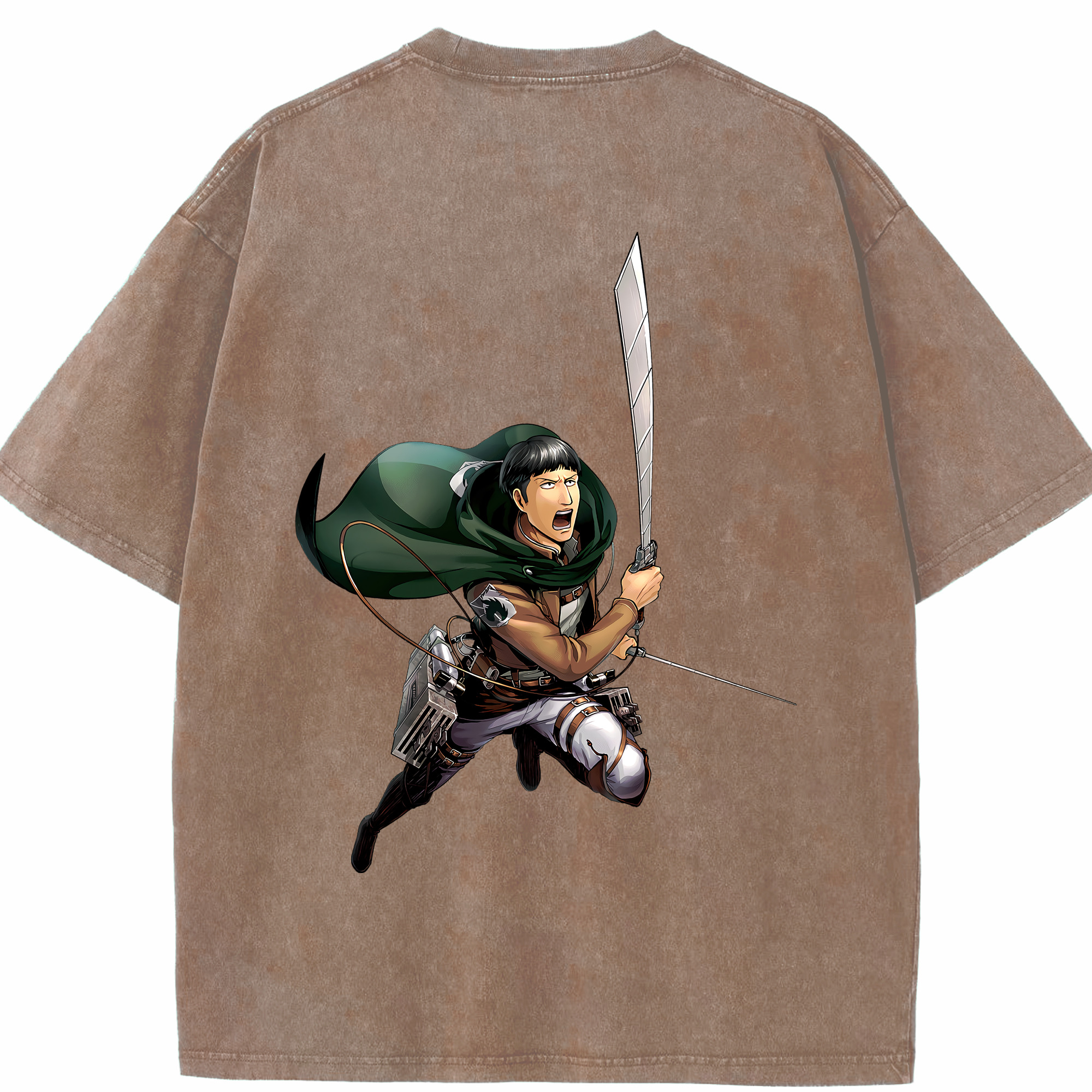（画像用） 進撃の巨人 Attack on Titan 綿100% ヴィンテージ風 半袖Tシャツ（背面プリント）