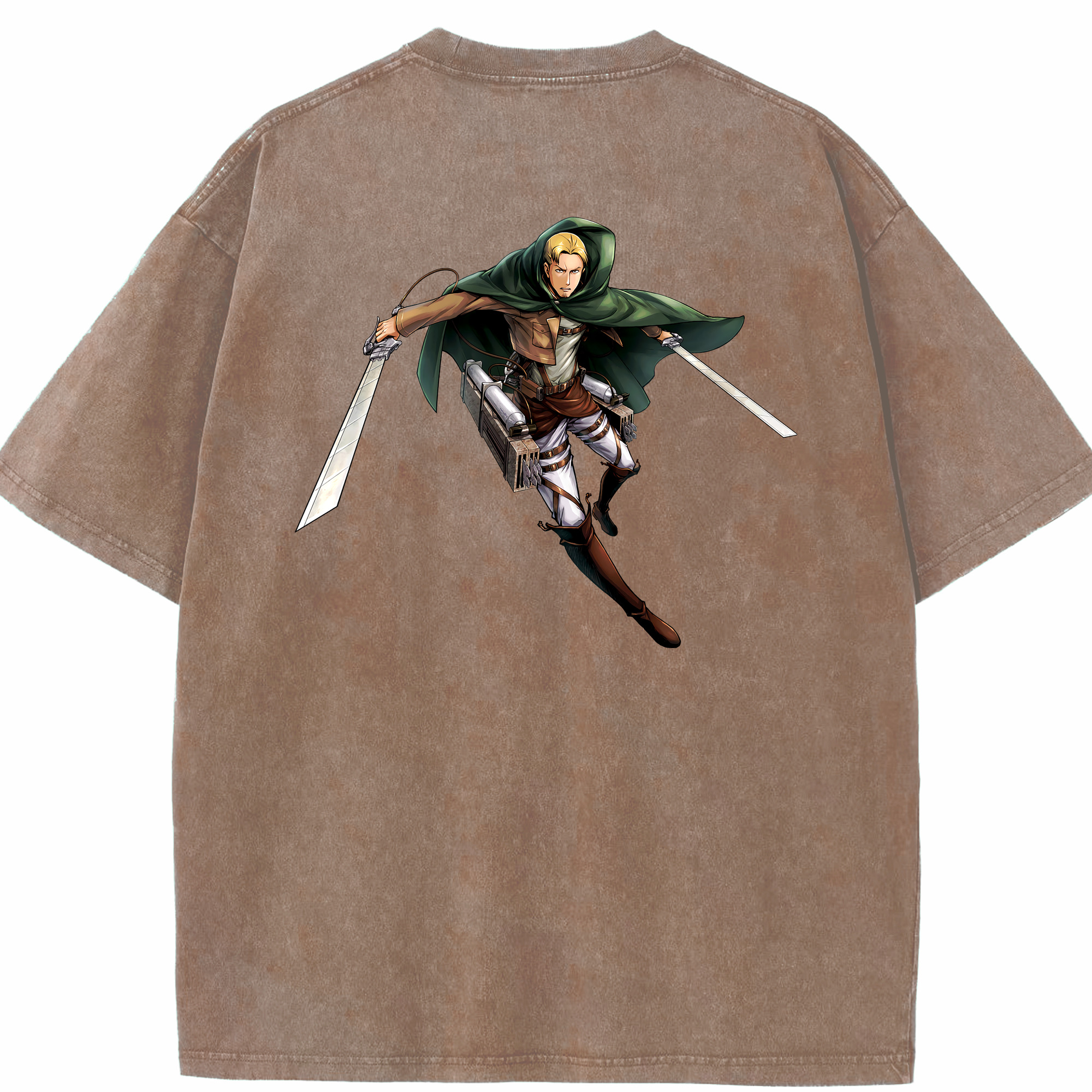 （画像用） 進撃の巨人 Attack on Titan 綿100% ヴィンテージ風 半袖Tシャツ（背面プリント）