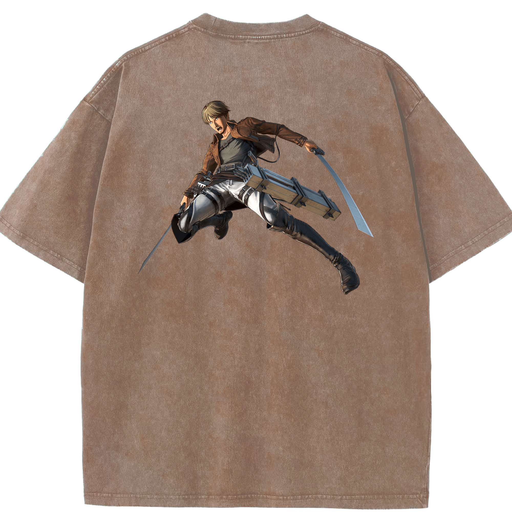 （画像用） 進撃の巨人 Attack on Titan 綿100% ヴィンテージ風 半袖Tシャツ（背面プリント）