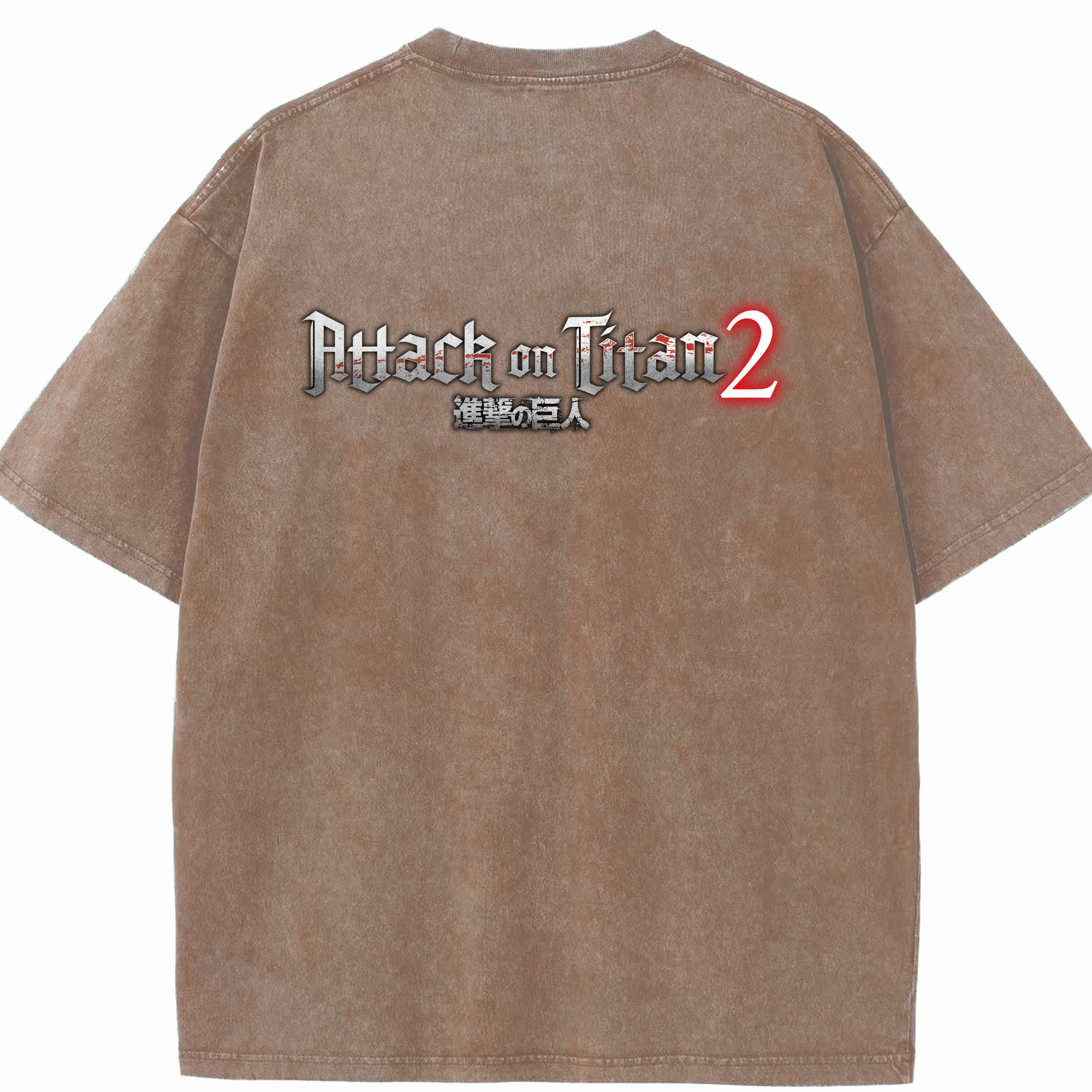 （画像用） 進撃の巨人 Attack on Titan 綿100% ヴィンテージ風 半袖Tシャツ（背面プリント）