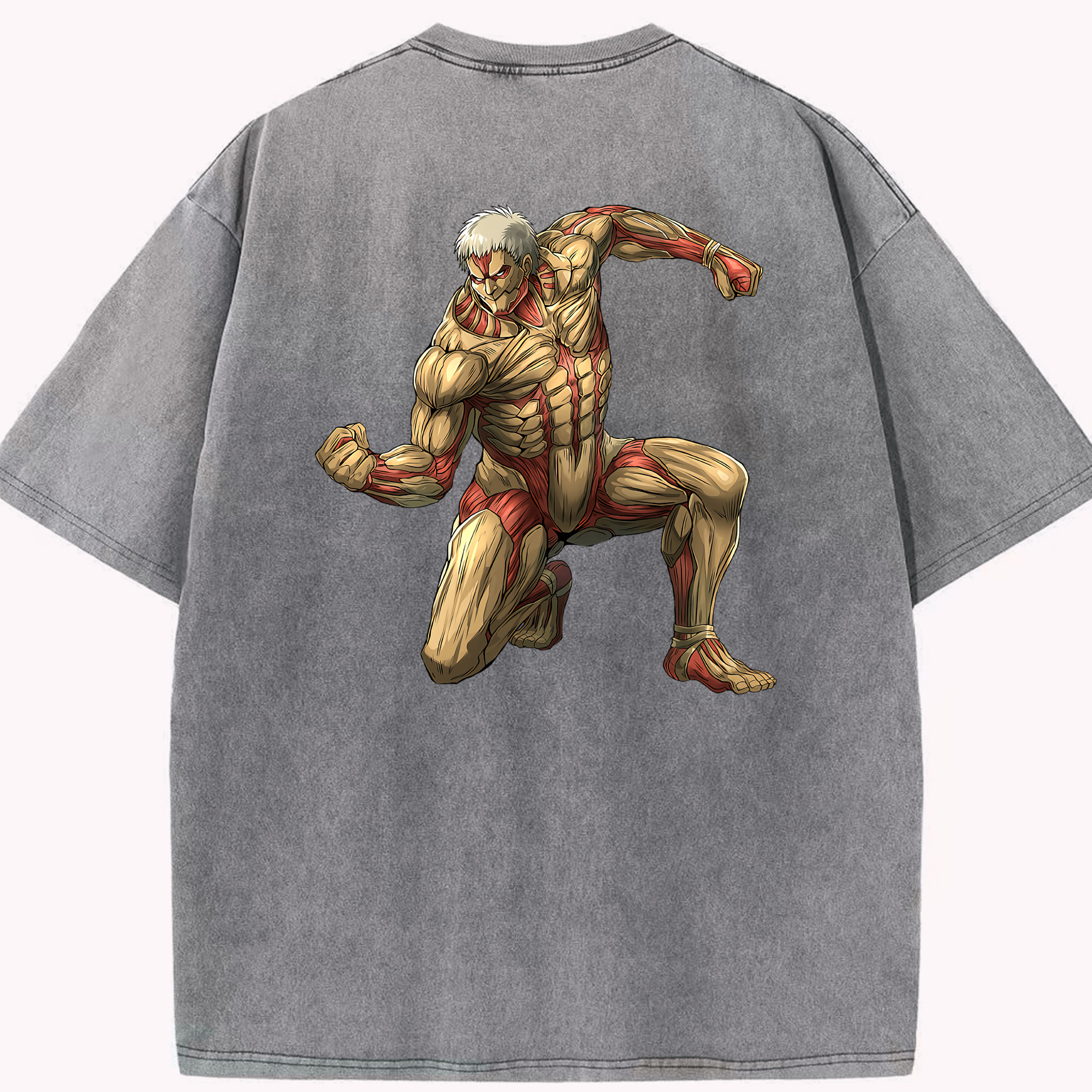 （画像用） 進撃の巨人 Attack on Titan 綿100% ヴィンテージ風 半袖Tシャツ（背面プリント）