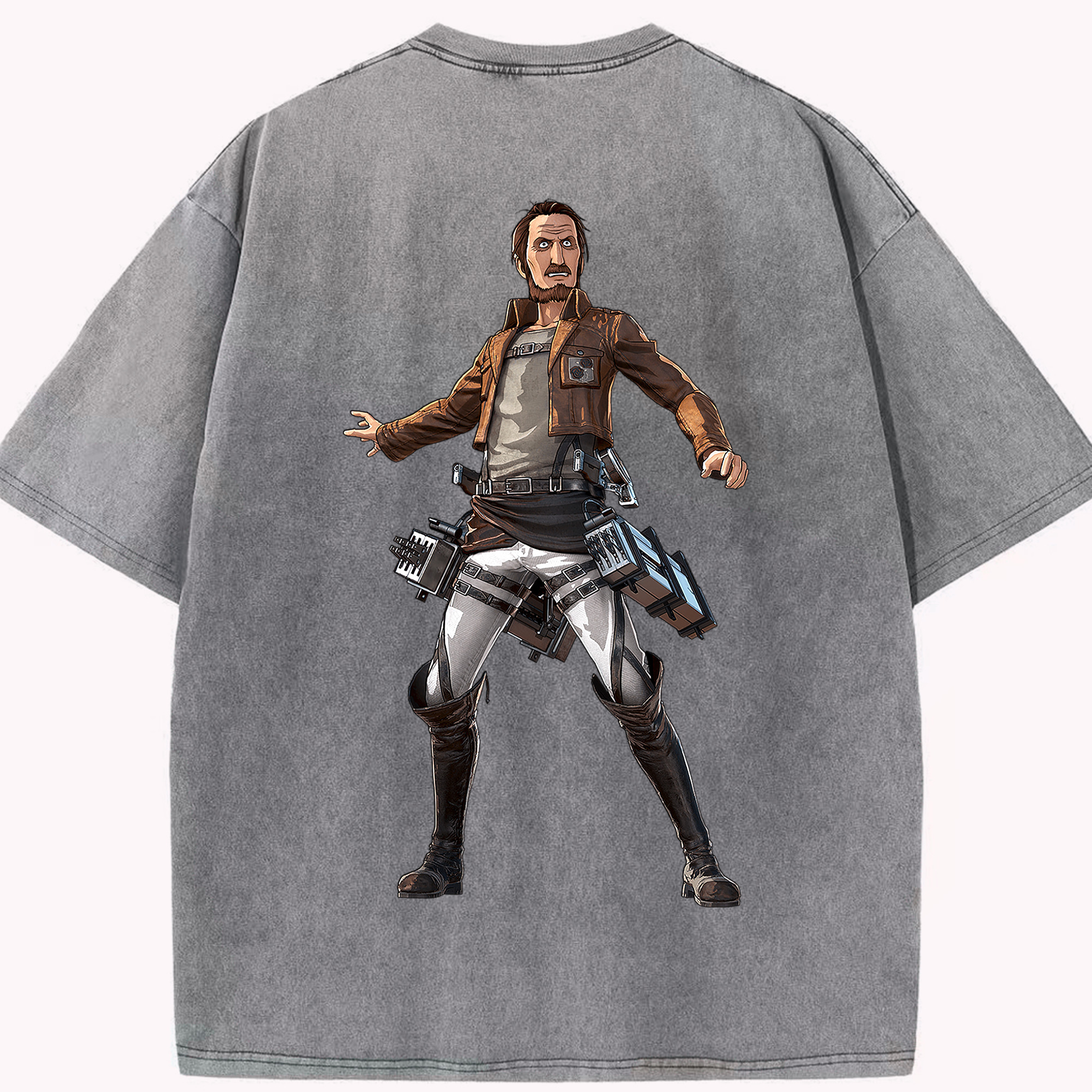 （画像用） 進撃の巨人 Attack on Titan 綿100% ヴィンテージ風 半袖Tシャツ（背面プリント）
