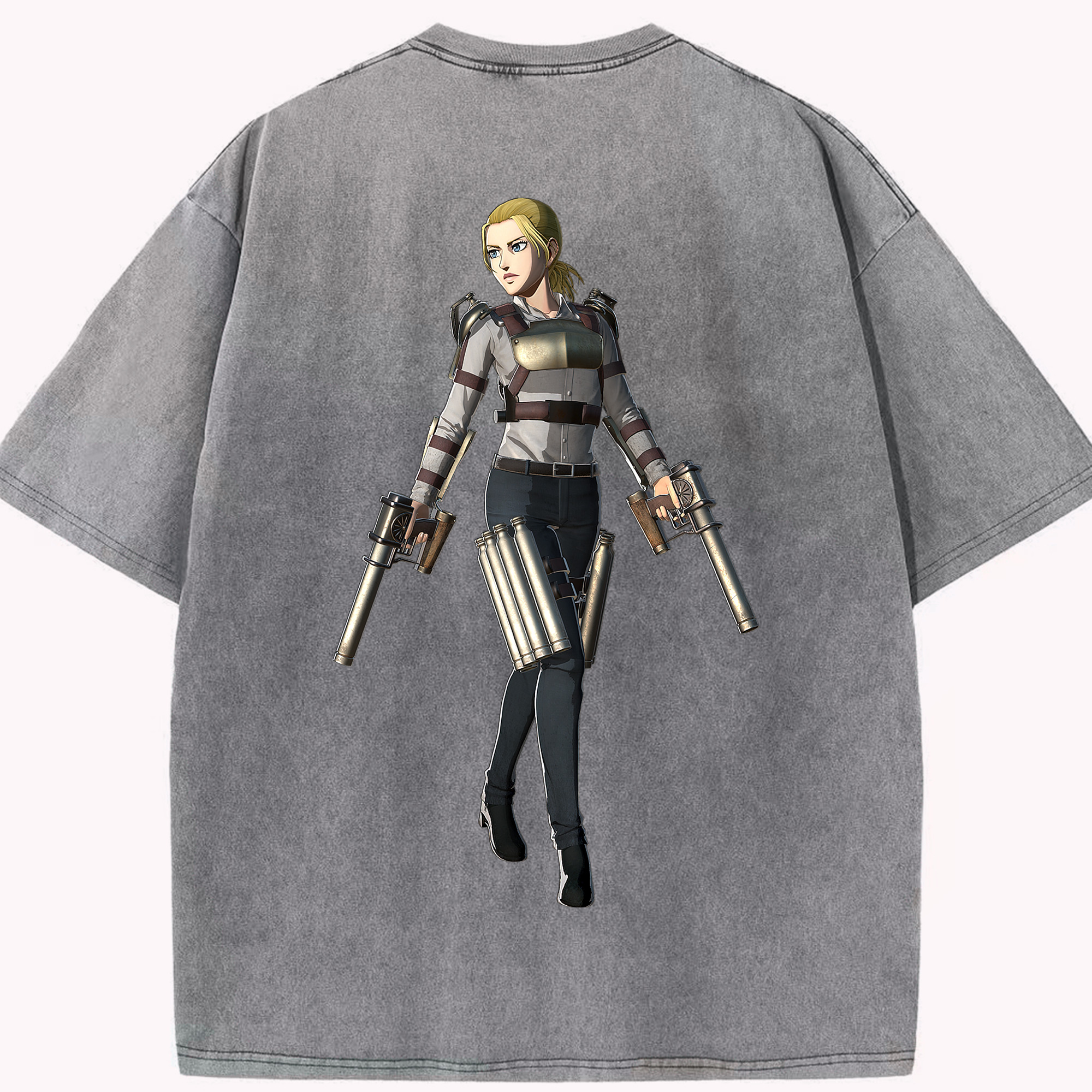 （画像用） 進撃の巨人 Attack on Titan 綿100% ヴィンテージ風 半袖Tシャツ（背面プリント）