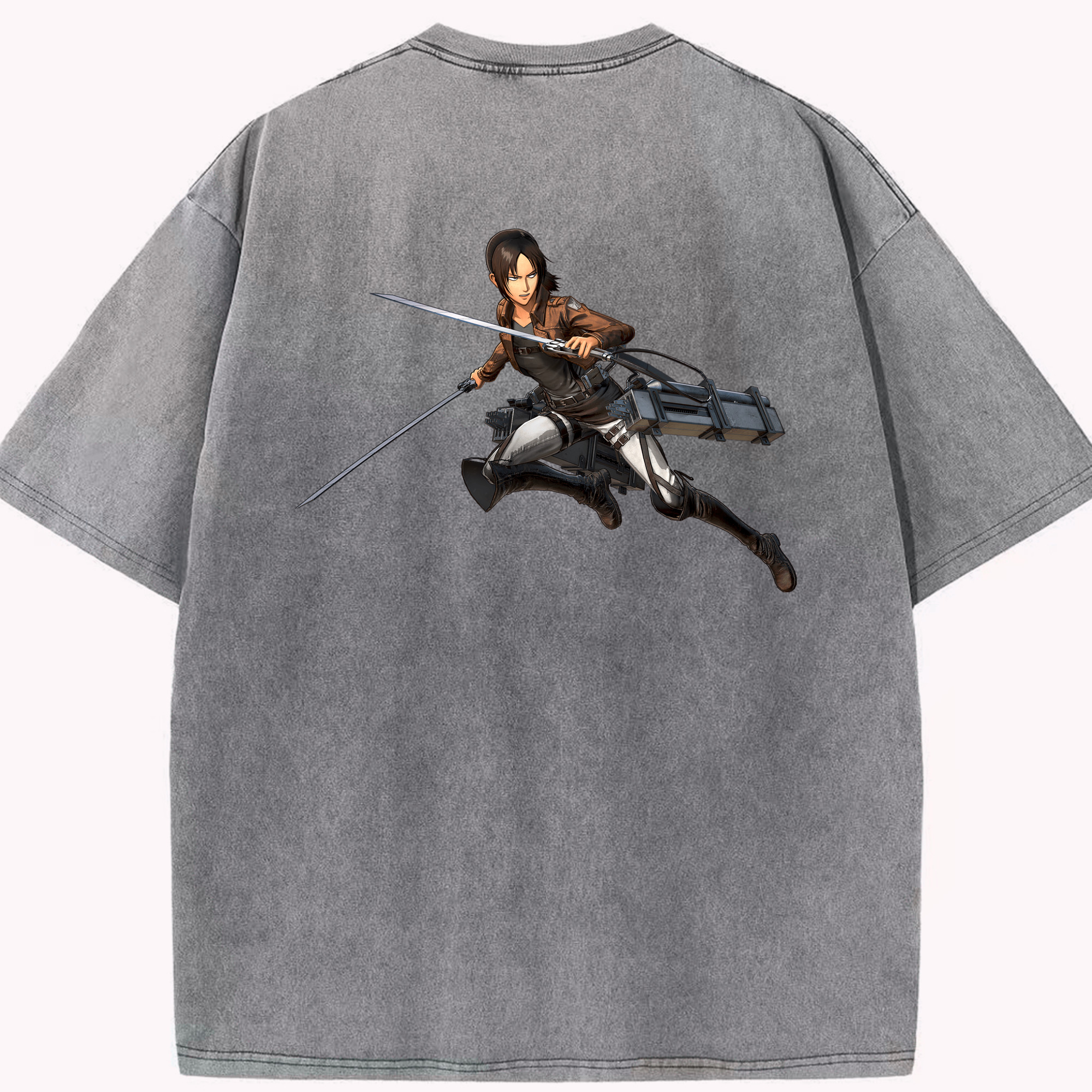 （画像用） 進撃の巨人 Attack on Titan 綿100% ヴィンテージ風 半袖Tシャツ（背面プリント）