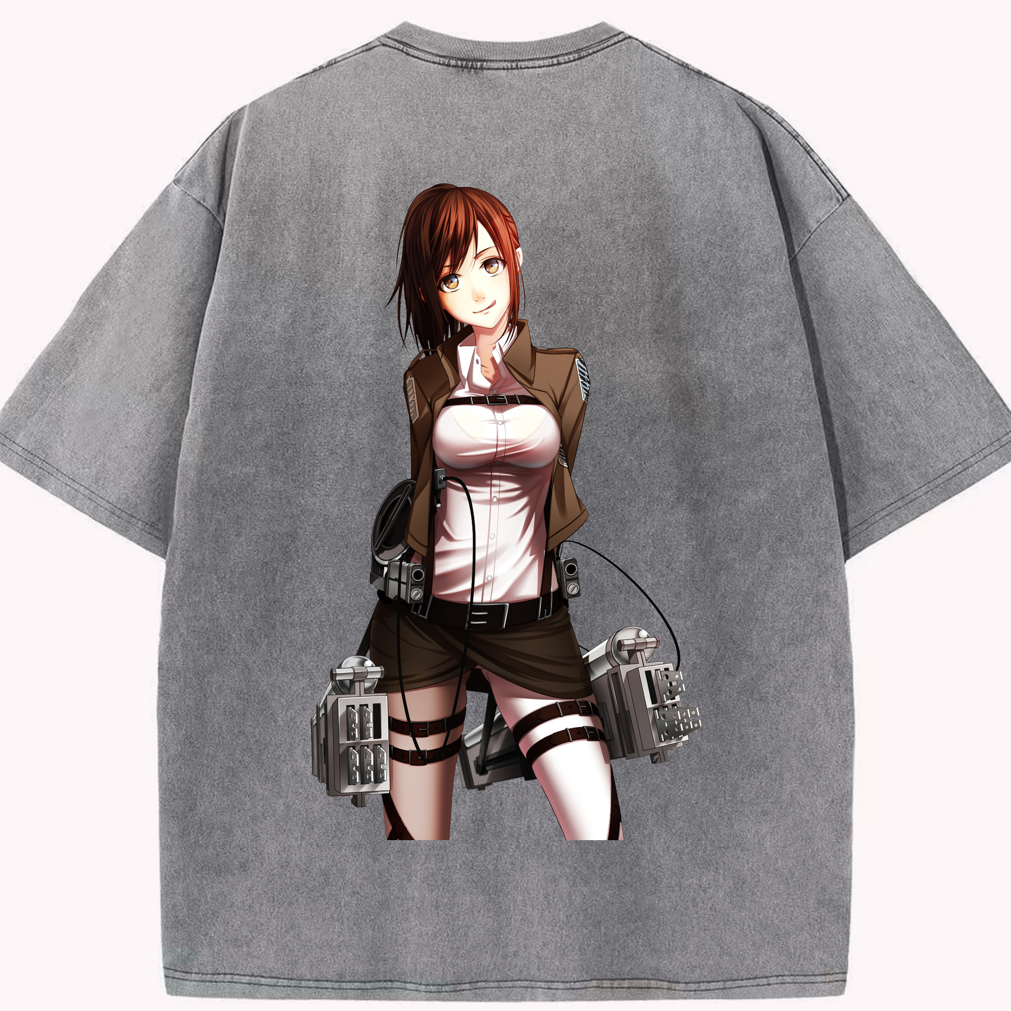 （画像用） 進撃の巨人 サシャ·ブラウス Attack on Titan Sasha Blaus 綿100% ヴィンテージ風 半袖Tシャツ（背面プリント）