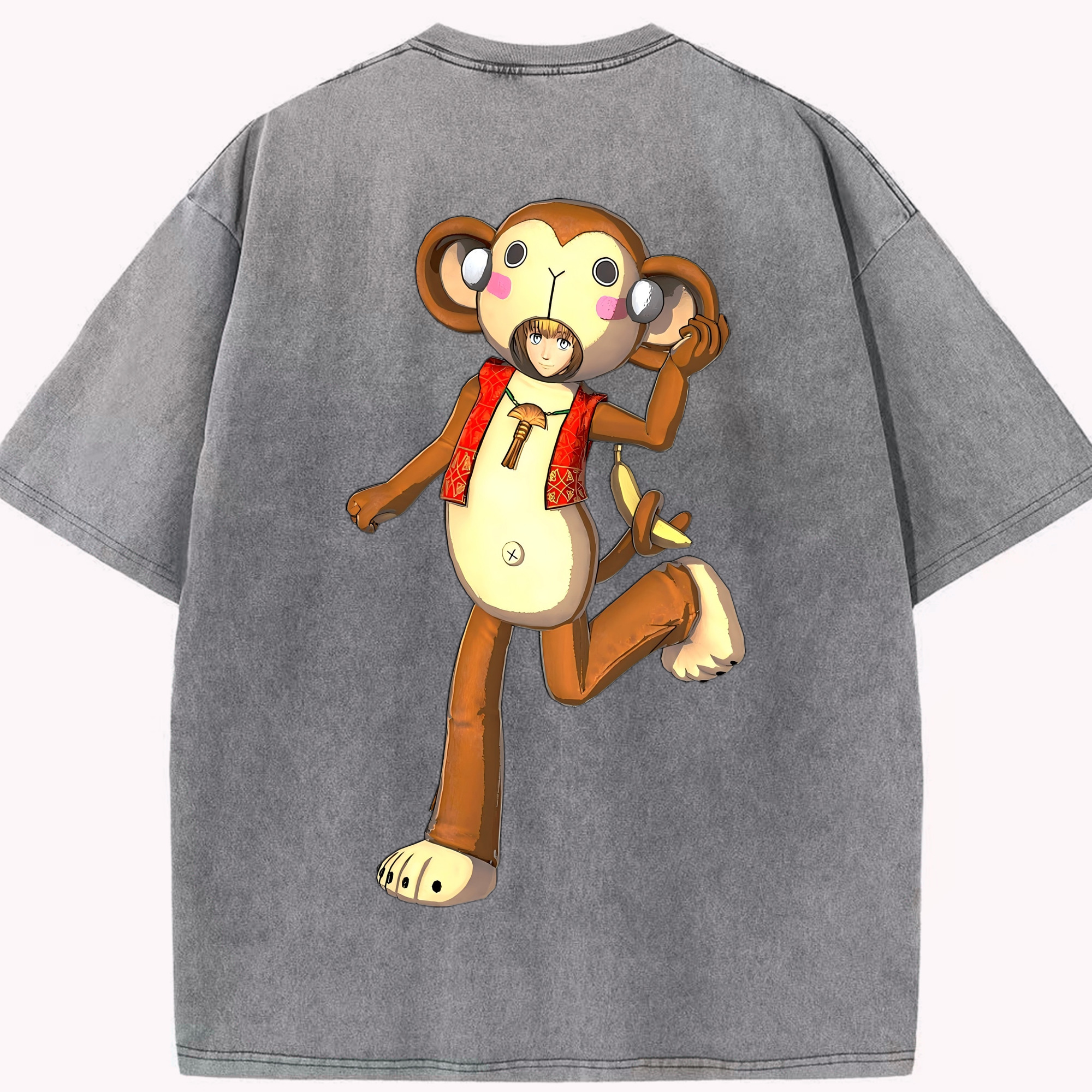 （画像用） 進撃の巨人 アルミン·アルレルト Attack on Titan Armin Arlert 綿100% ヴィンテージ風 半袖Tシャツ（背面プリント）