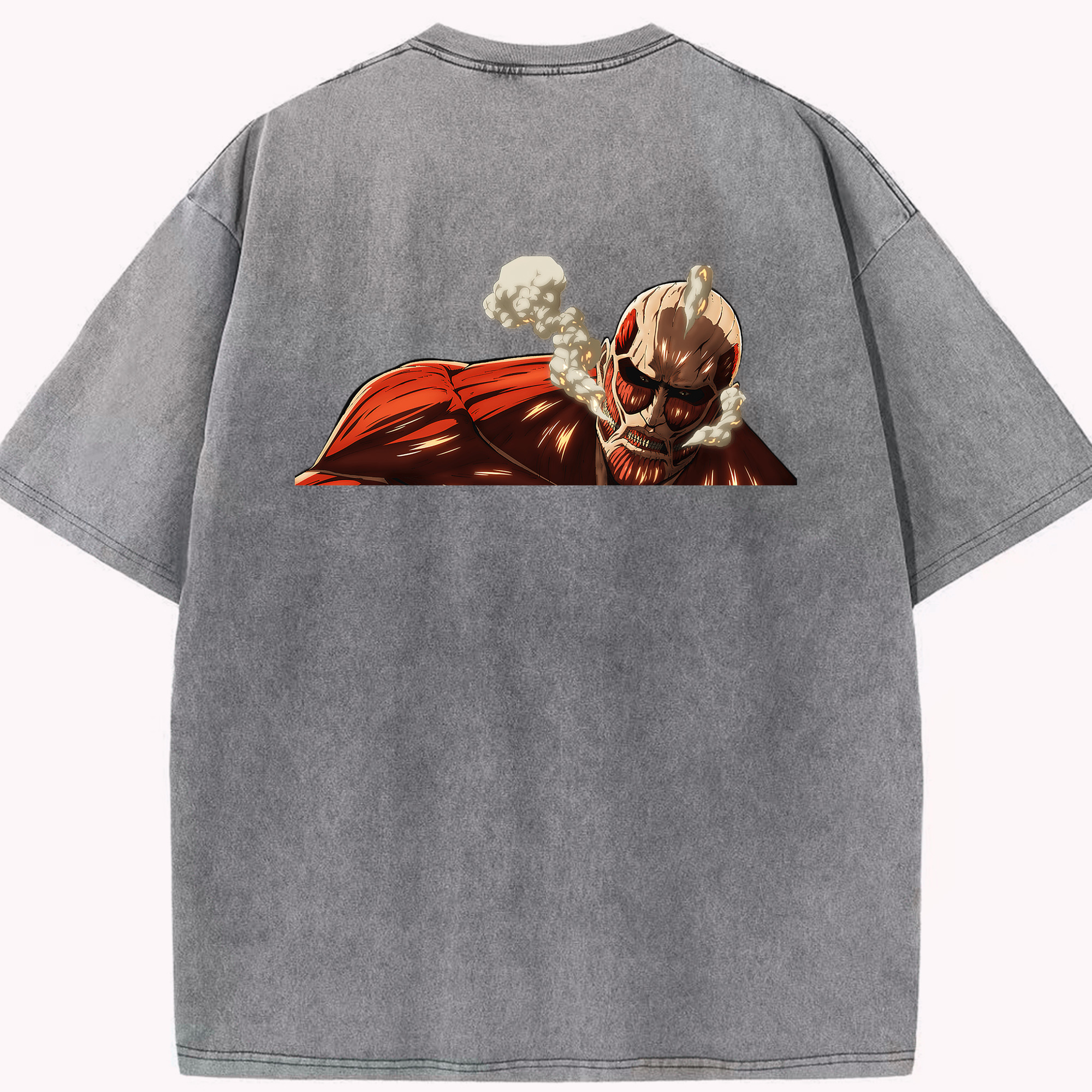 （画像用） 進撃の巨人 Attack on Titan 綿100% ヴィンテージ風 半袖Tシャツ（背面プリント）