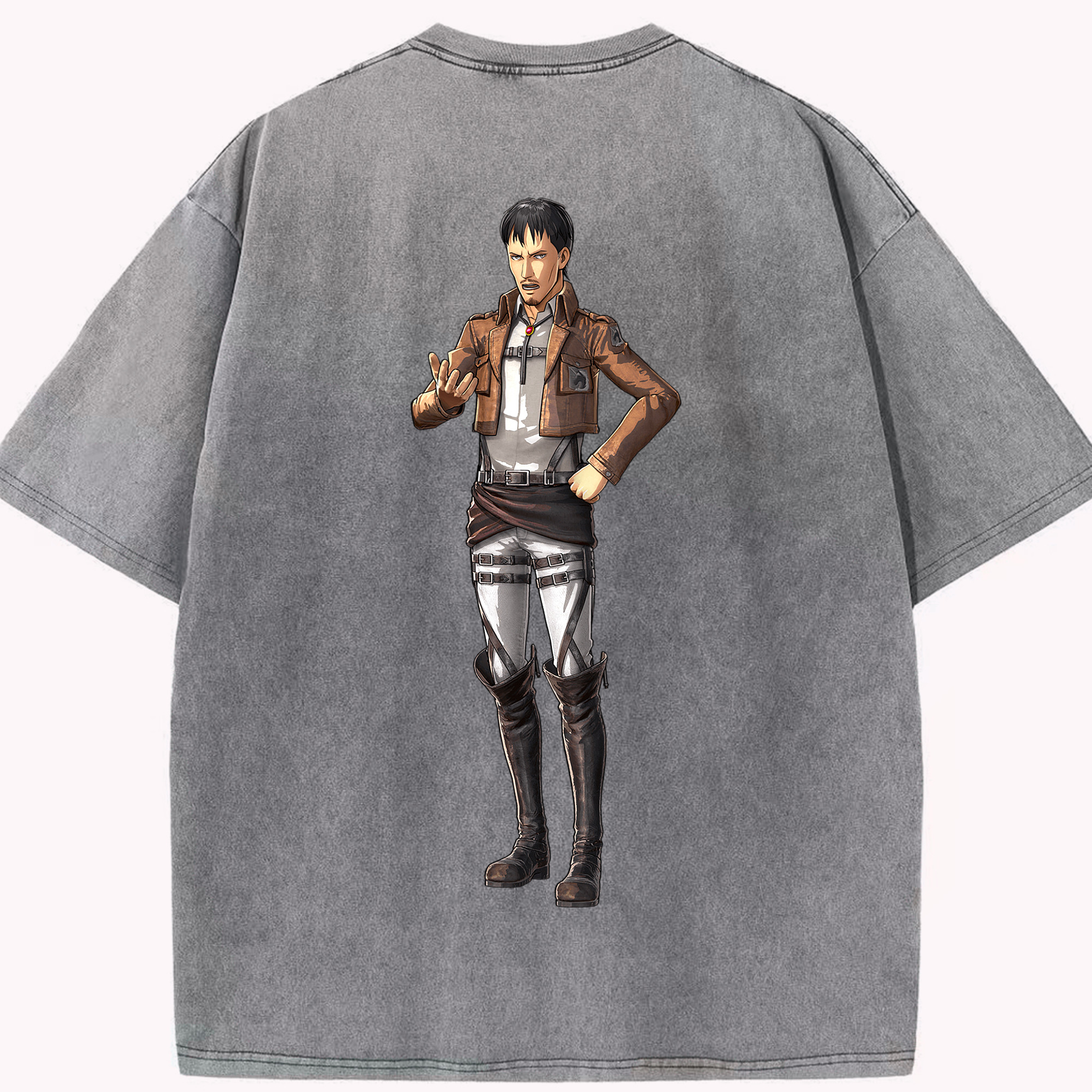 （画像用） 進撃の巨人 Attack on Titan 綿100% ヴィンテージ風 半袖Tシャツ（背面プリント）