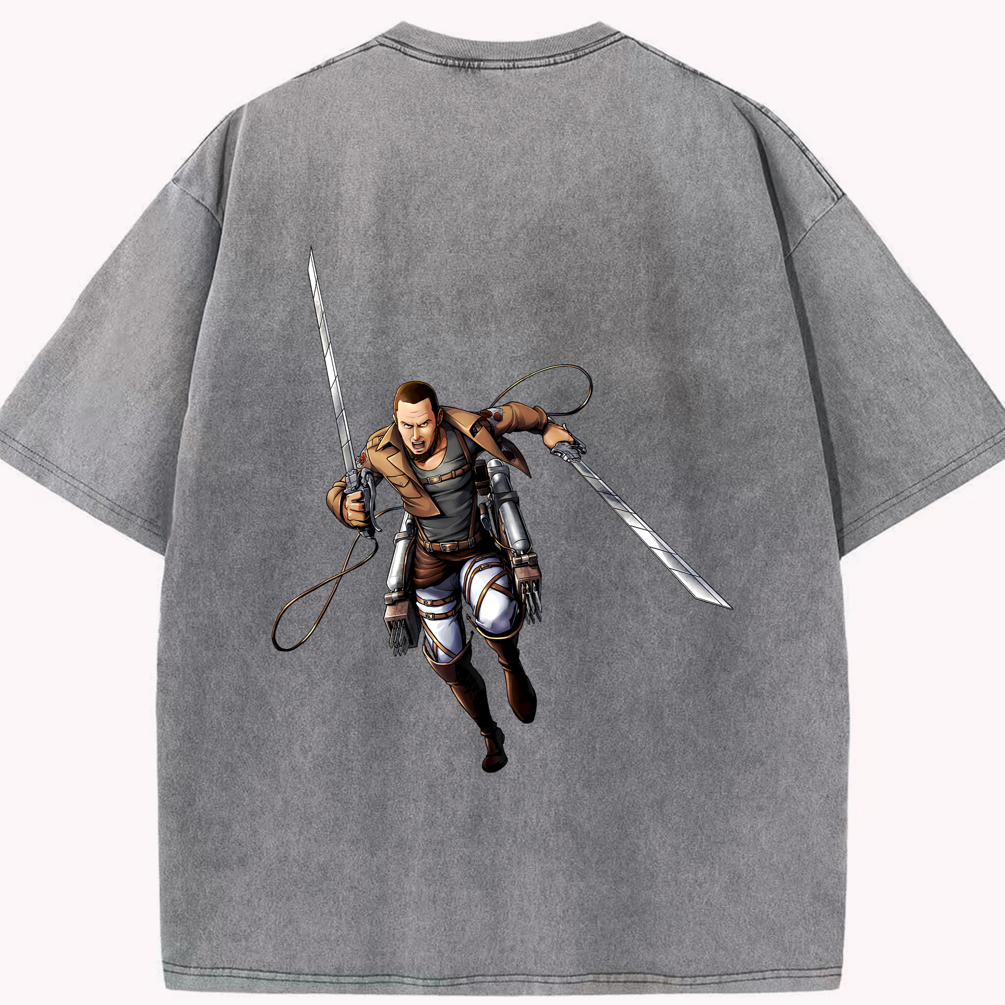 （画像用） 進撃の巨人 Attack on Titan 綿100% ヴィンテージ風 半袖Tシャツ（背面プリント）