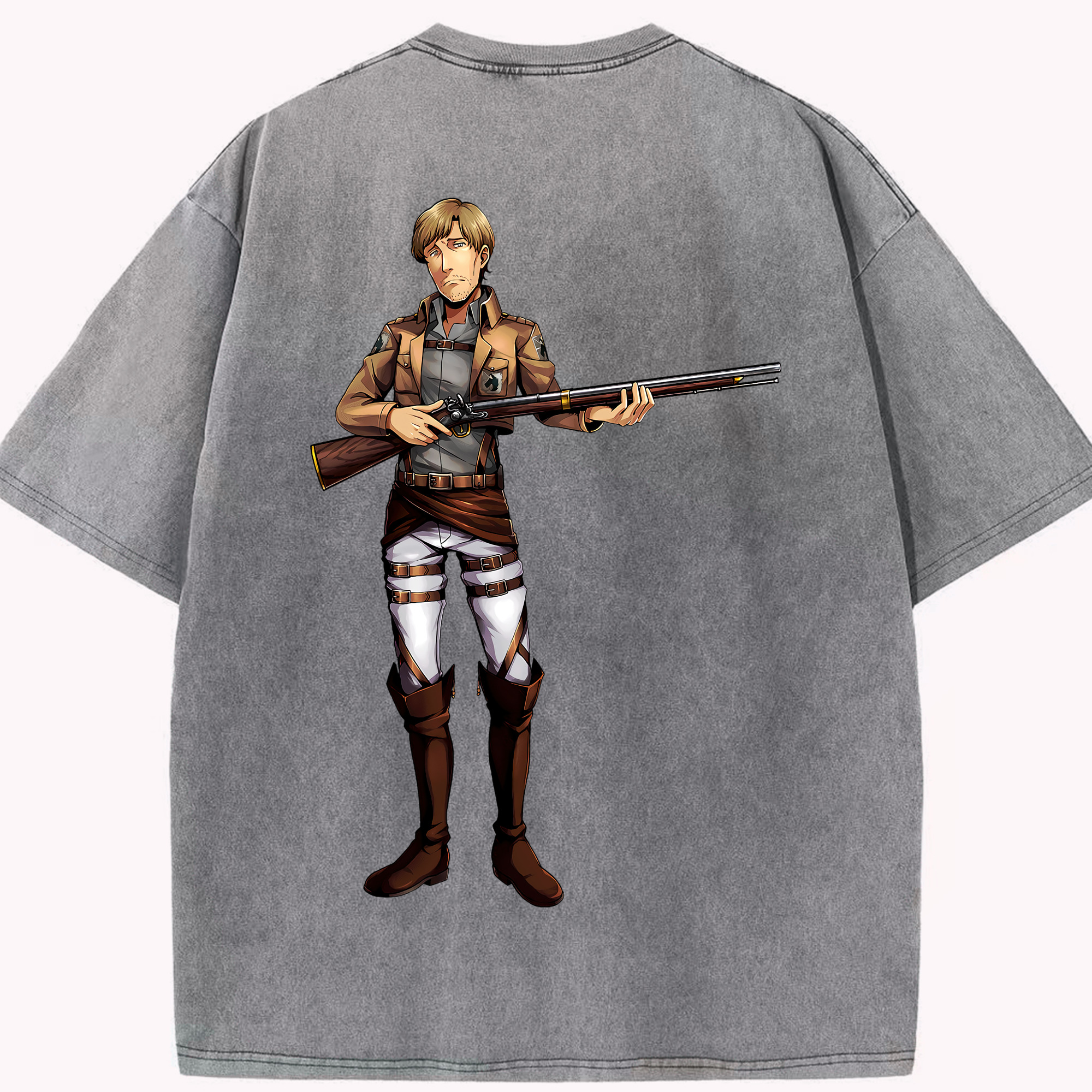 （画像用） 進撃の巨人 Attack on Titan 綿100% ヴィンテージ風 半袖Tシャツ（背面プリント）