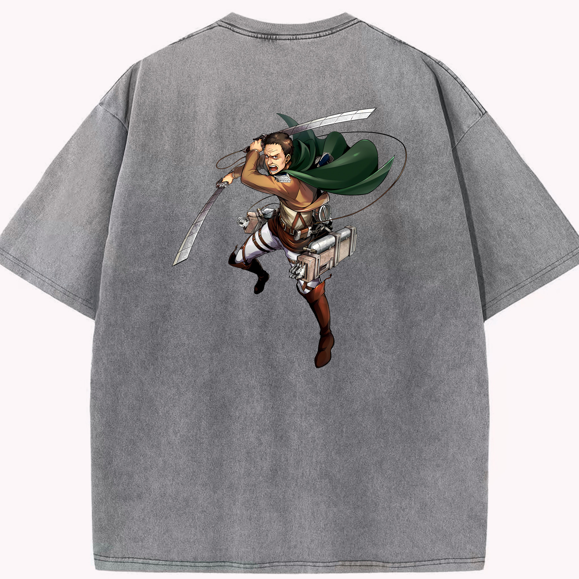（画像用） 進撃の巨人 Attack on Titan 綿100% ヴィンテージ風 半袖Tシャツ（背面プリント）