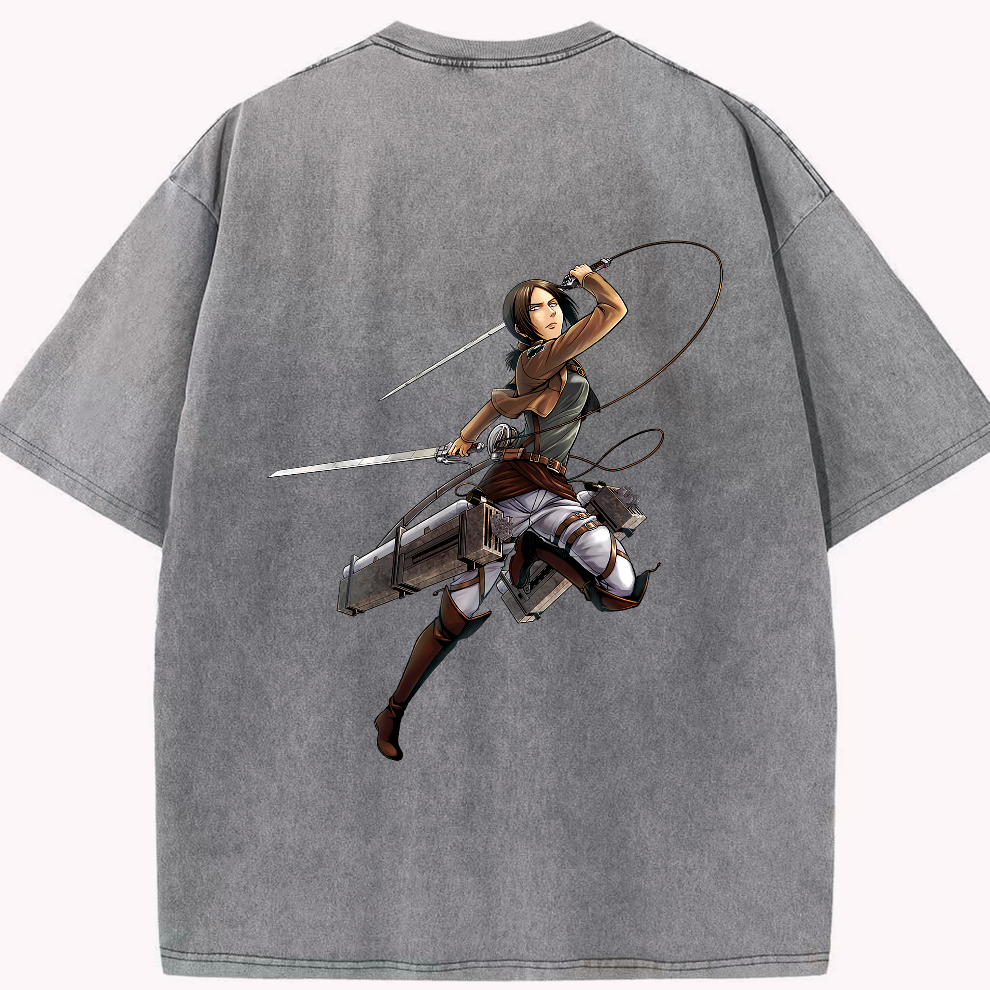 （画像用） 進撃の巨人 Attack on Titan 綿100% ヴィンテージ風 半袖Tシャツ（背面プリント）