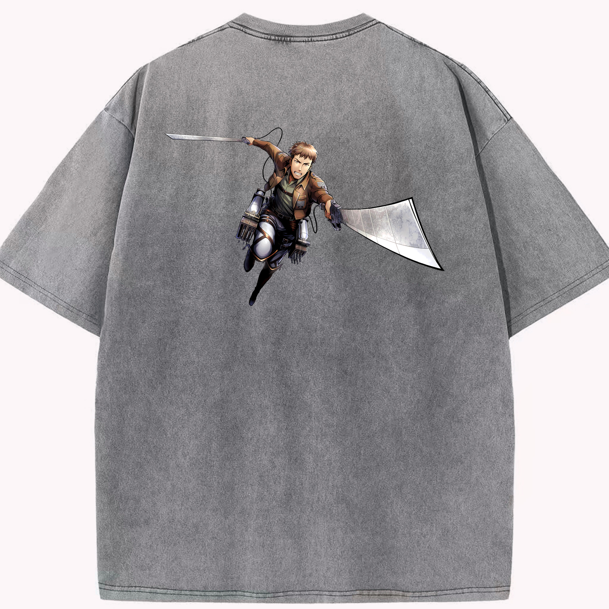（画像用） 進撃の巨人 Attack on Titan 綿100% ヴィンテージ風 半袖Tシャツ（背面プリント）