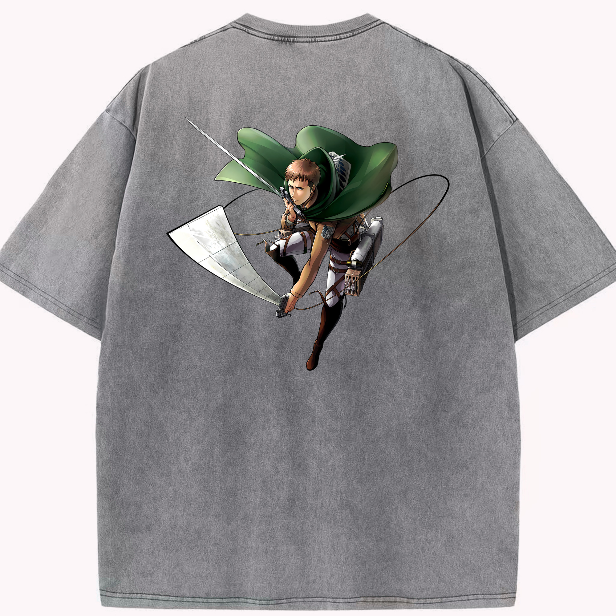 （画像用） 進撃の巨人 Attack on Titan 綿100% ヴィンテージ風 半袖Tシャツ（背面プリント）