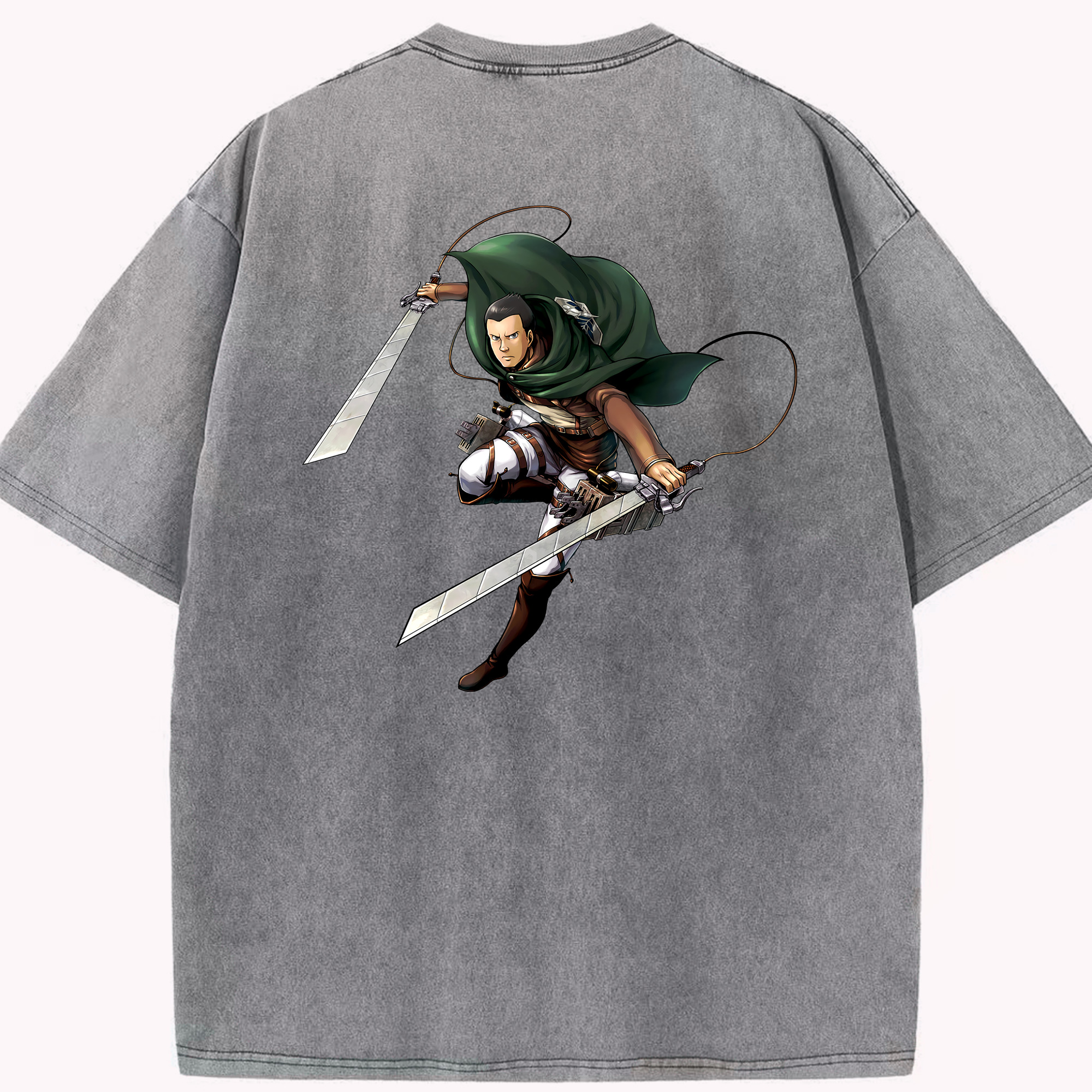 （画像用） 進撃の巨人 Attack on Titan 綿100% ヴィンテージ風 半袖Tシャツ（背面プリント）