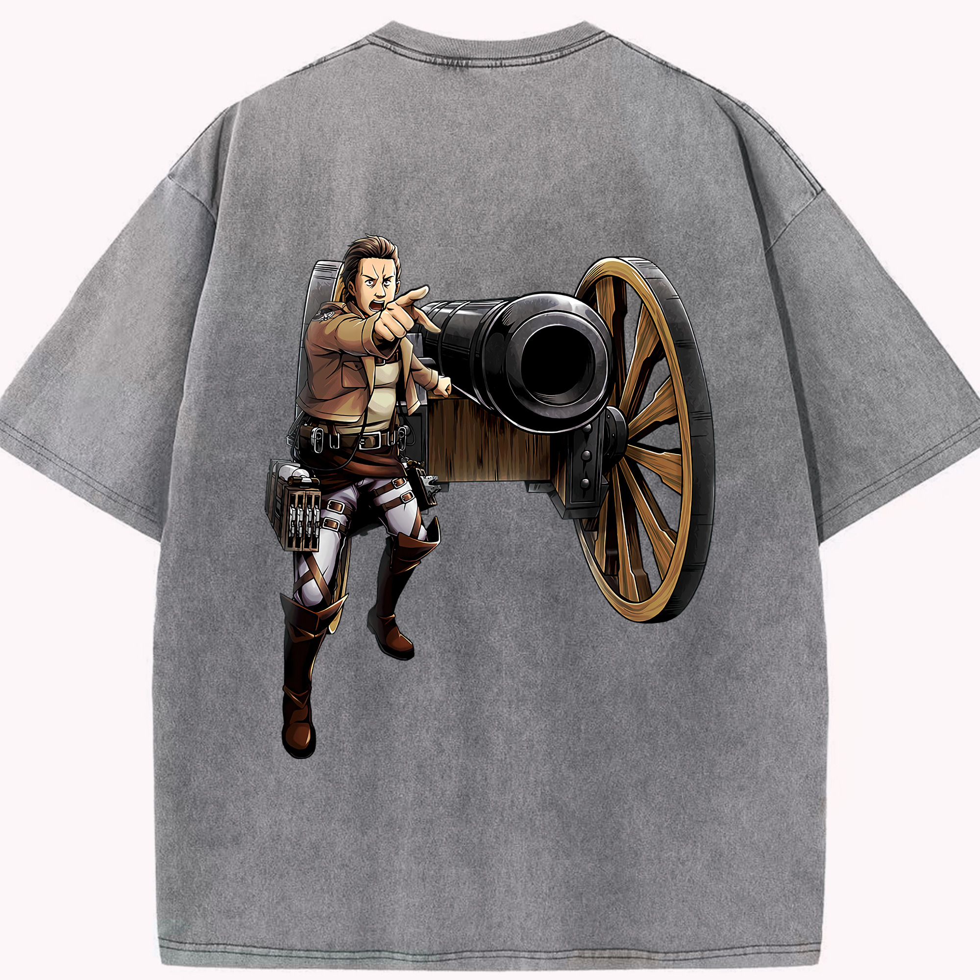 （画像用） 進撃の巨人 Attack on Titan 綿100% ヴィンテージ風 半袖Tシャツ（背面プリント）