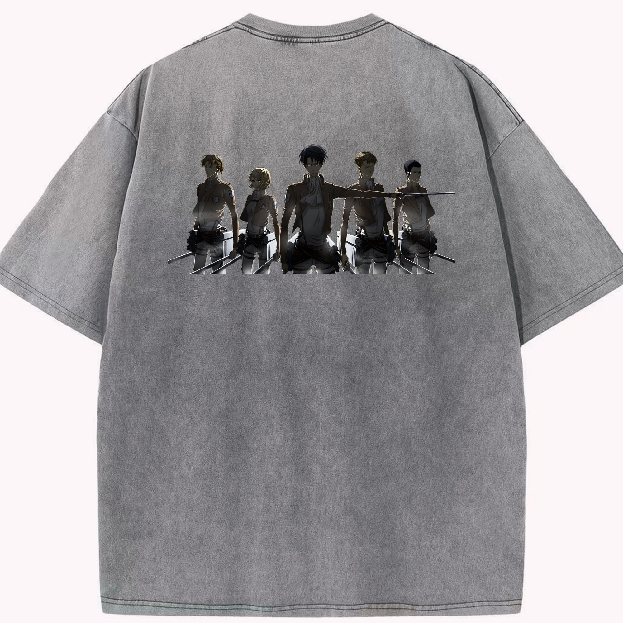 （画像用） 進撃の巨人 Attack on Titan 綿100% ヴィンテージ風 半袖Tシャツ（背面プリント）