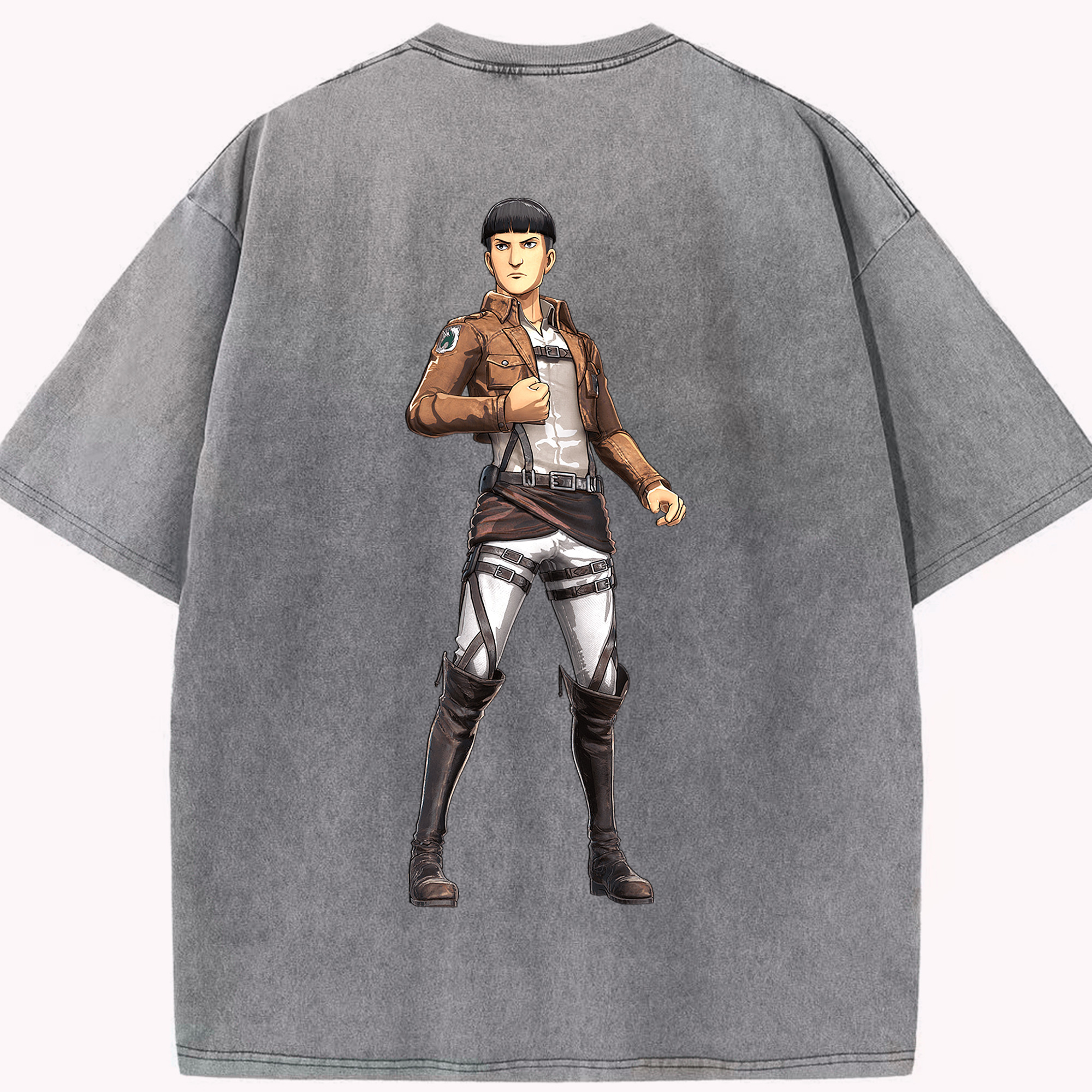 （画像用） 進撃の巨人 Attack on Titan 綿100% ヴィンテージ風 半袖Tシャツ（背面プリント）