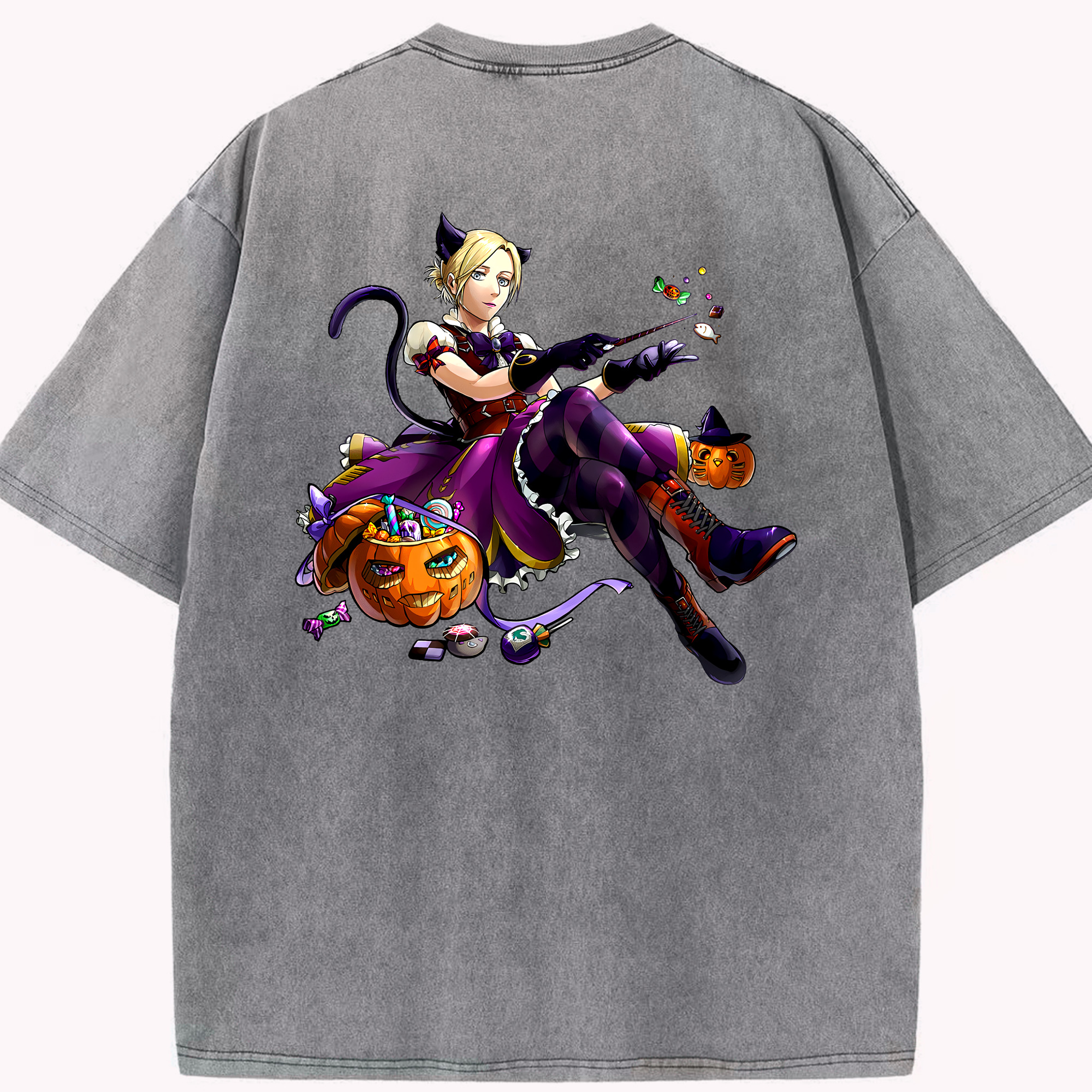 （画像用） 進撃の巨人 アニ・レオンハート Attack on Titan Annie Leonhart 綿100% ヴィンテージ風 半袖Tシャツ（背面プリント）