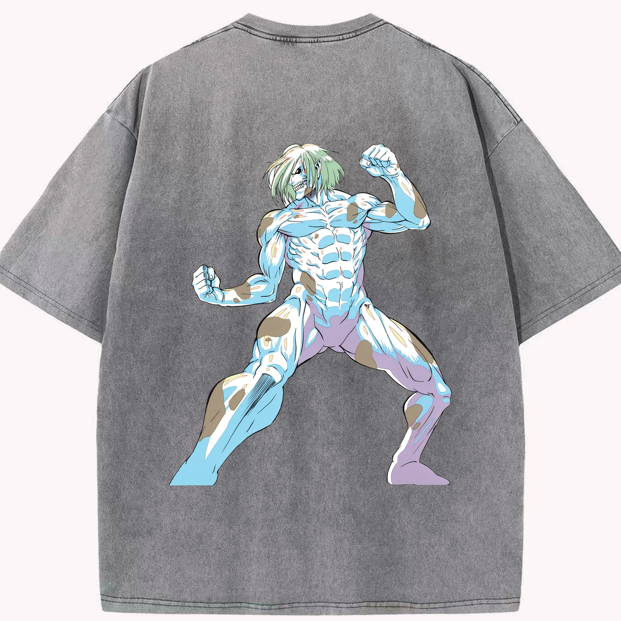 （画像用） 進撃の巨人 Attack on Titan 綿100% ヴィンテージ風 半袖Tシャツ（背面プリント）