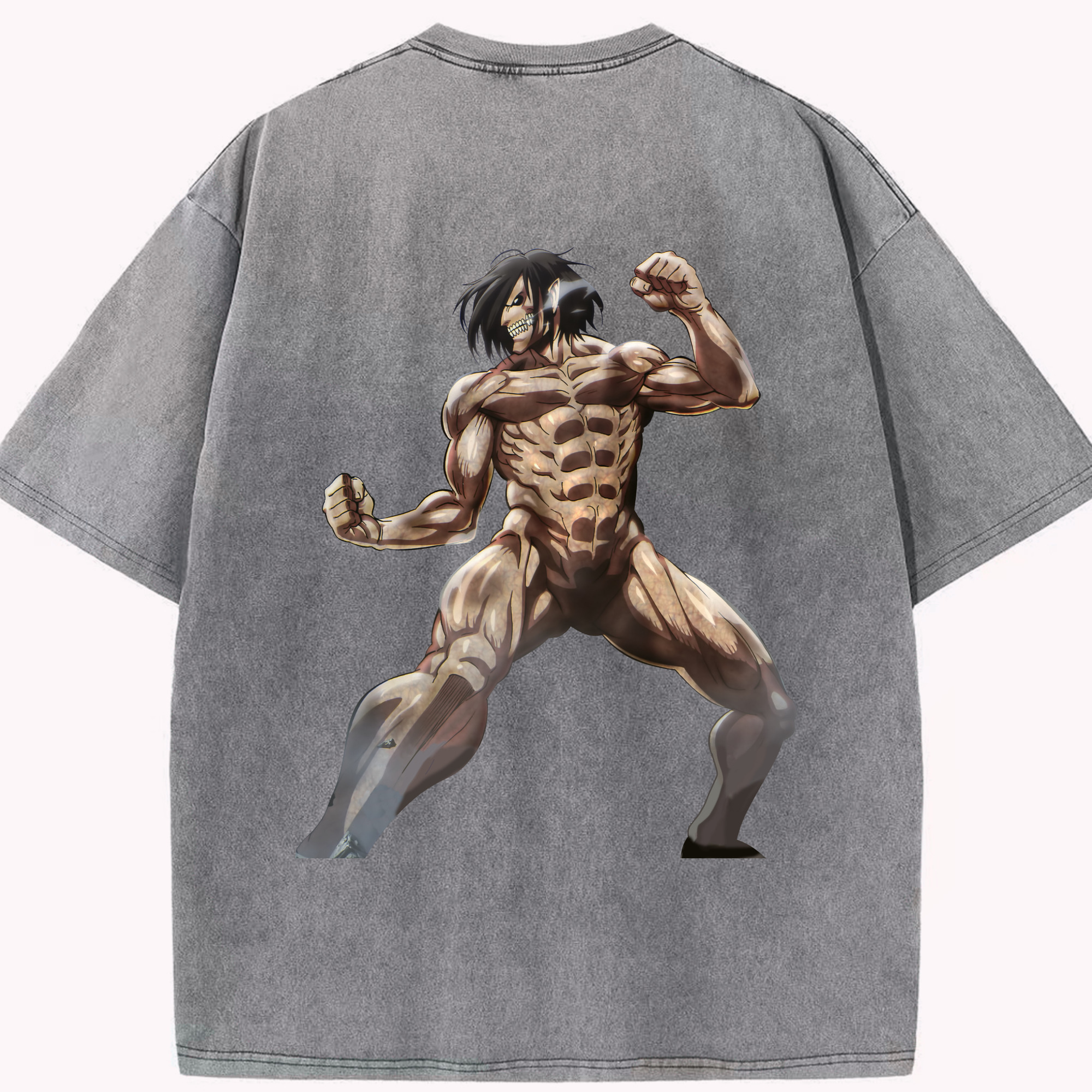 （画像用） 進撃の巨人 Attack on Titan 綿100% ヴィンテージ風 半袖Tシャツ（背面プリント）