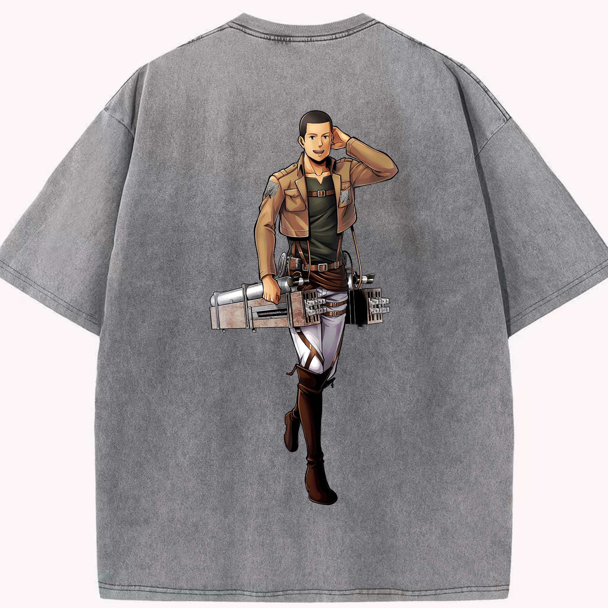（画像用） 進撃の巨人 Attack on Titan 綿100% ヴィンテージ風 半袖Tシャツ（背面プリント）