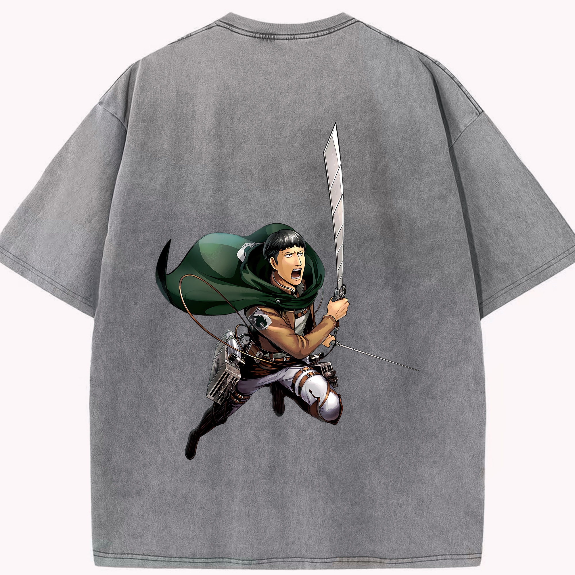 （画像用） 進撃の巨人 Attack on Titan 綿100% ヴィンテージ風 半袖Tシャツ（背面プリント）