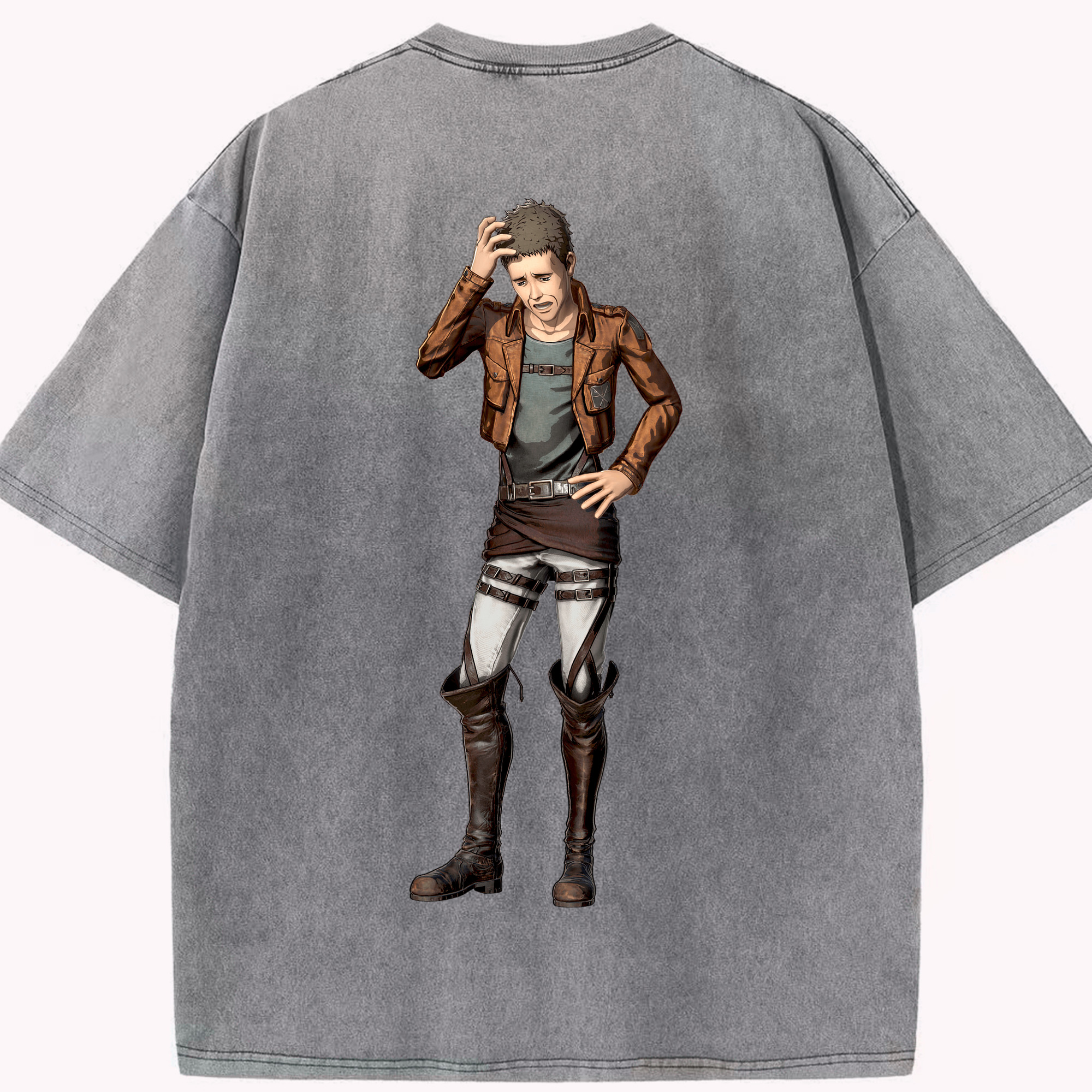 （画像用） 進撃の巨人 Attack on Titan 綿100% ヴィンテージ風 半袖Tシャツ（背面プリント）