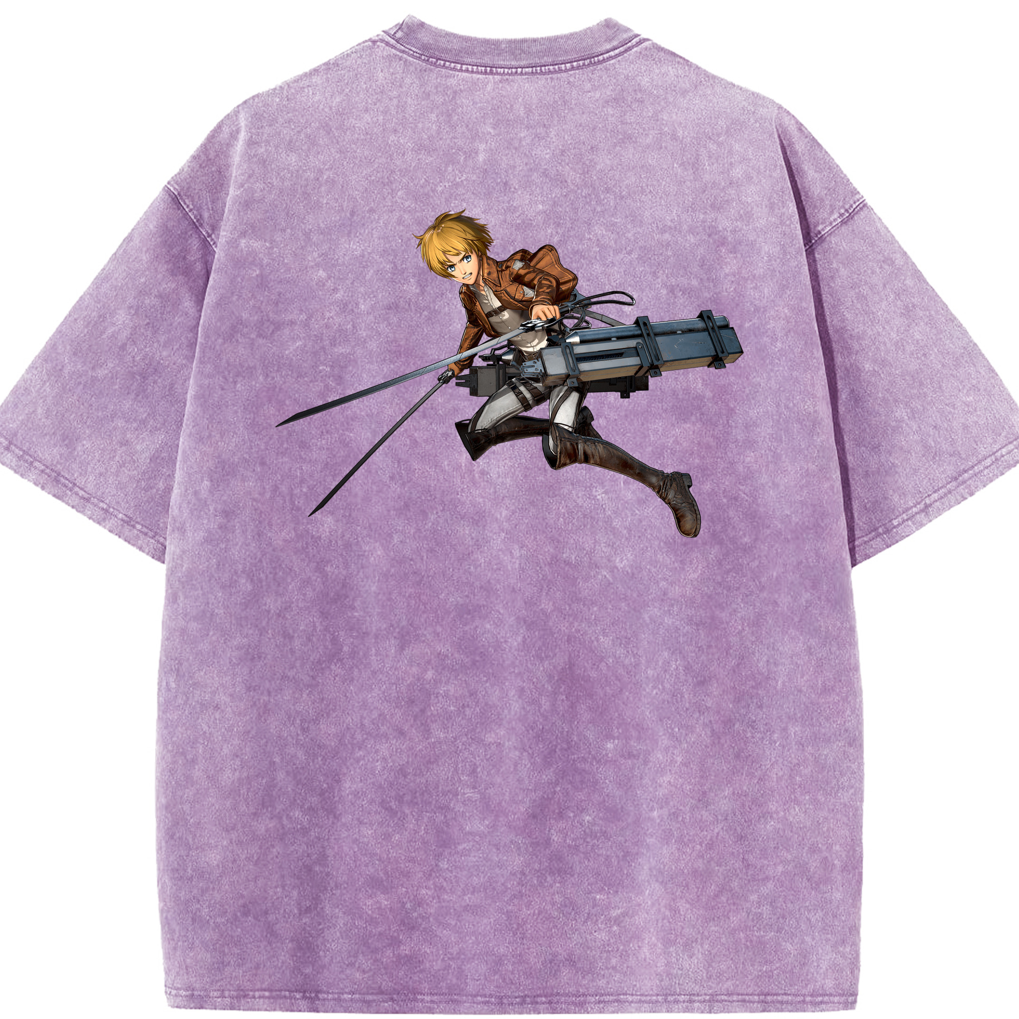 （画像用） 進撃の巨人 アルミン·アルレルト Attack on Titan Armin Arlert 綿100% ヴィンテージ風 半袖Tシャツ（背面プリント）