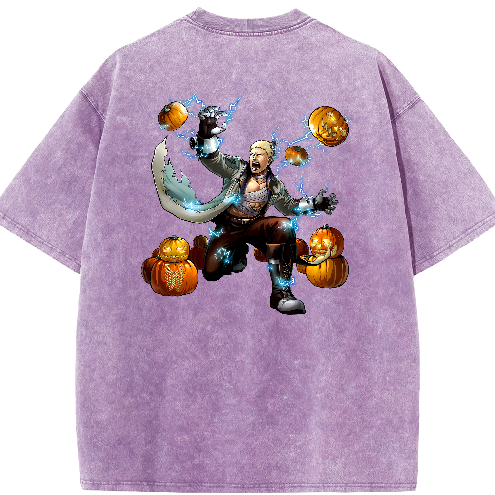（画像用） 進撃の巨人 ライナー・ブラウン Attack on Titan Reiner Braun 綿100% ヴィンテージ風 半袖Tシャツ（背面プリント）