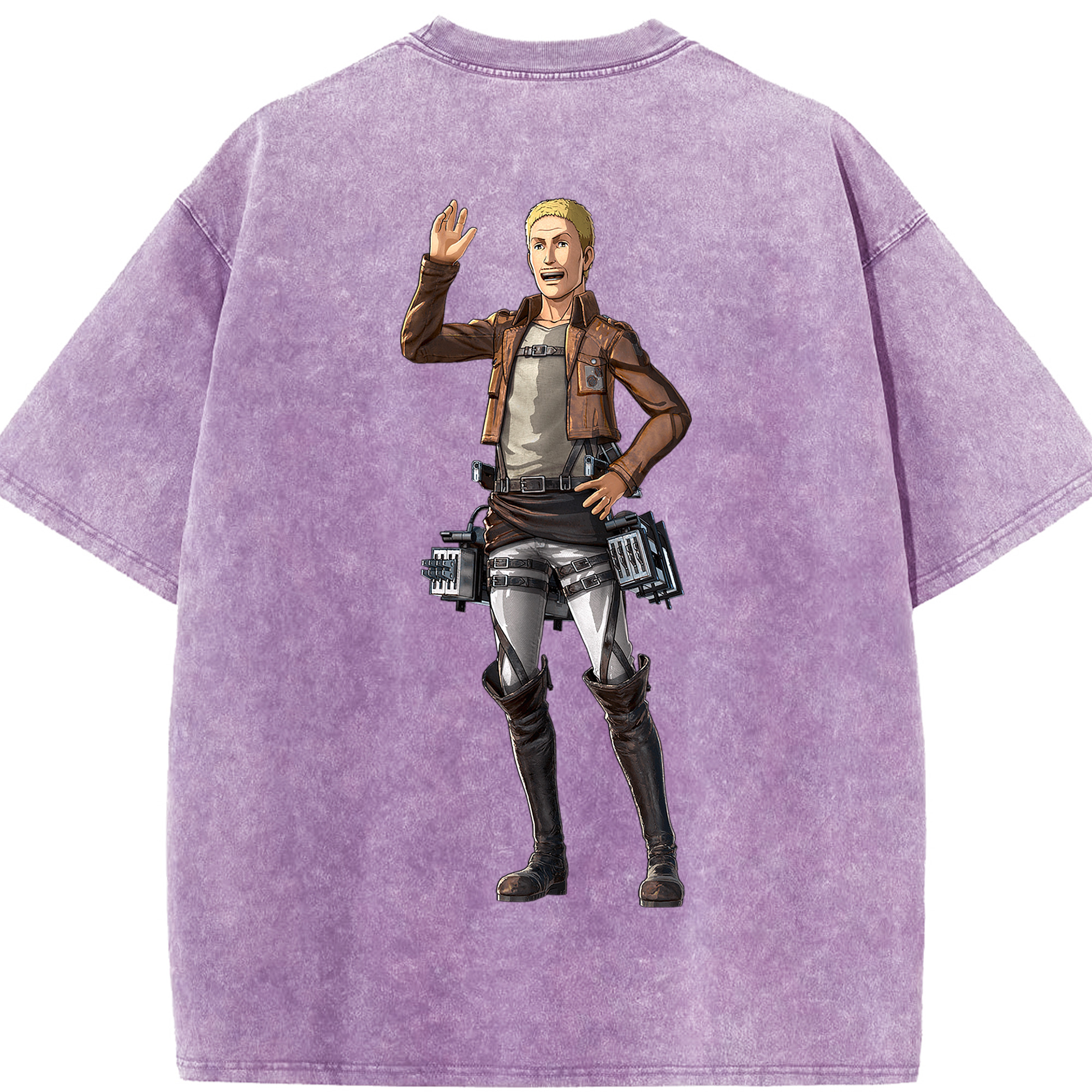 （画像用） 進撃の巨人 ハンネス Attack on Titan Hannes 綿100% ヴィンテージ風 半袖Tシャツ（背面プリント）