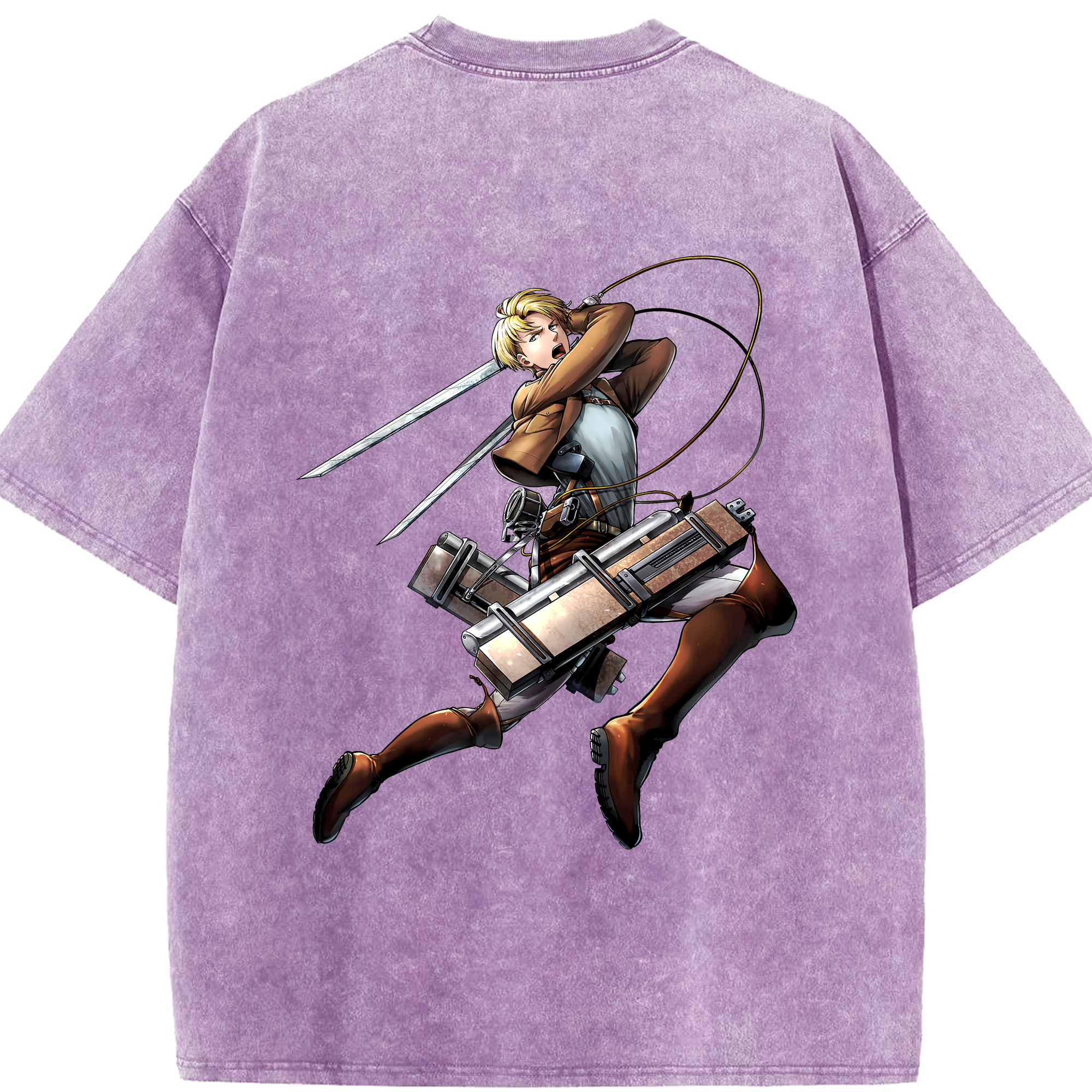 （画像用） 進撃の巨人 Attack on Titan 綿100% ヴィンテージ風 半袖Tシャツ（背面プリント）