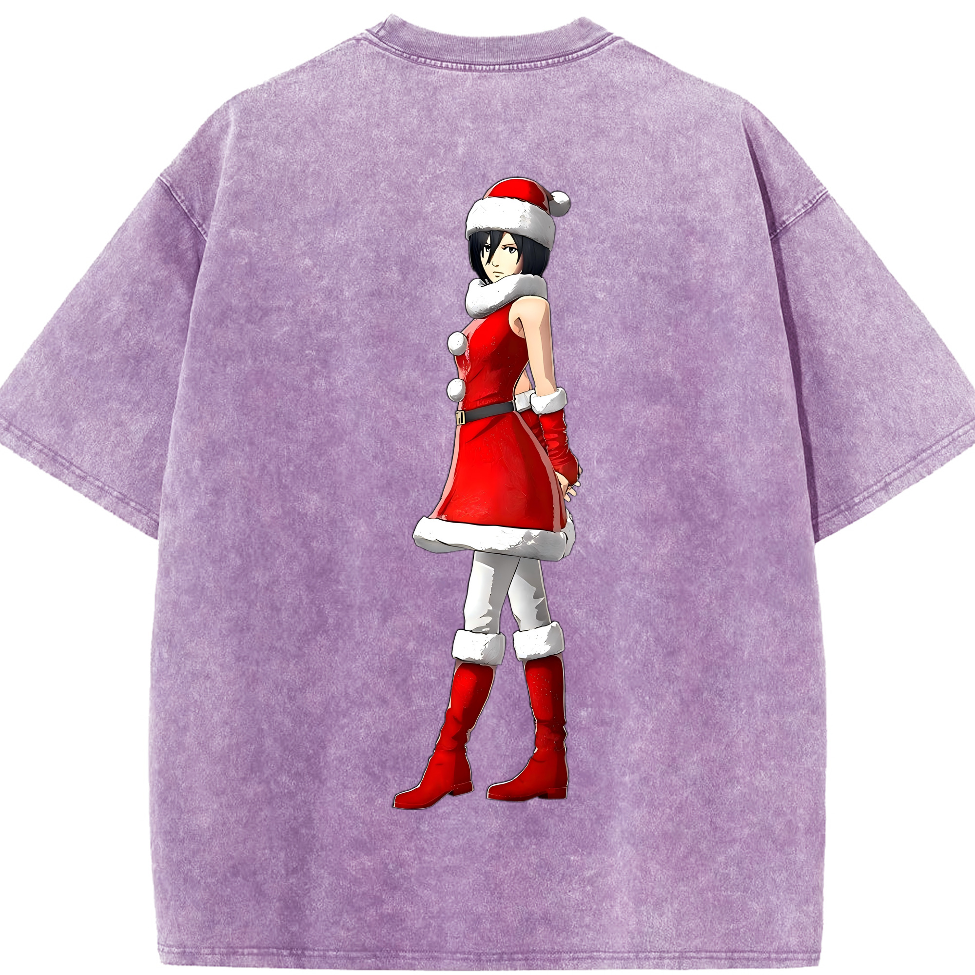 （画像用） 進撃の巨人 ミカサ·アッカーマン Attack on Titan Mikasa Ackerman 綿100% ヴィンテージ風 半袖Tシャツ（背面プリント）