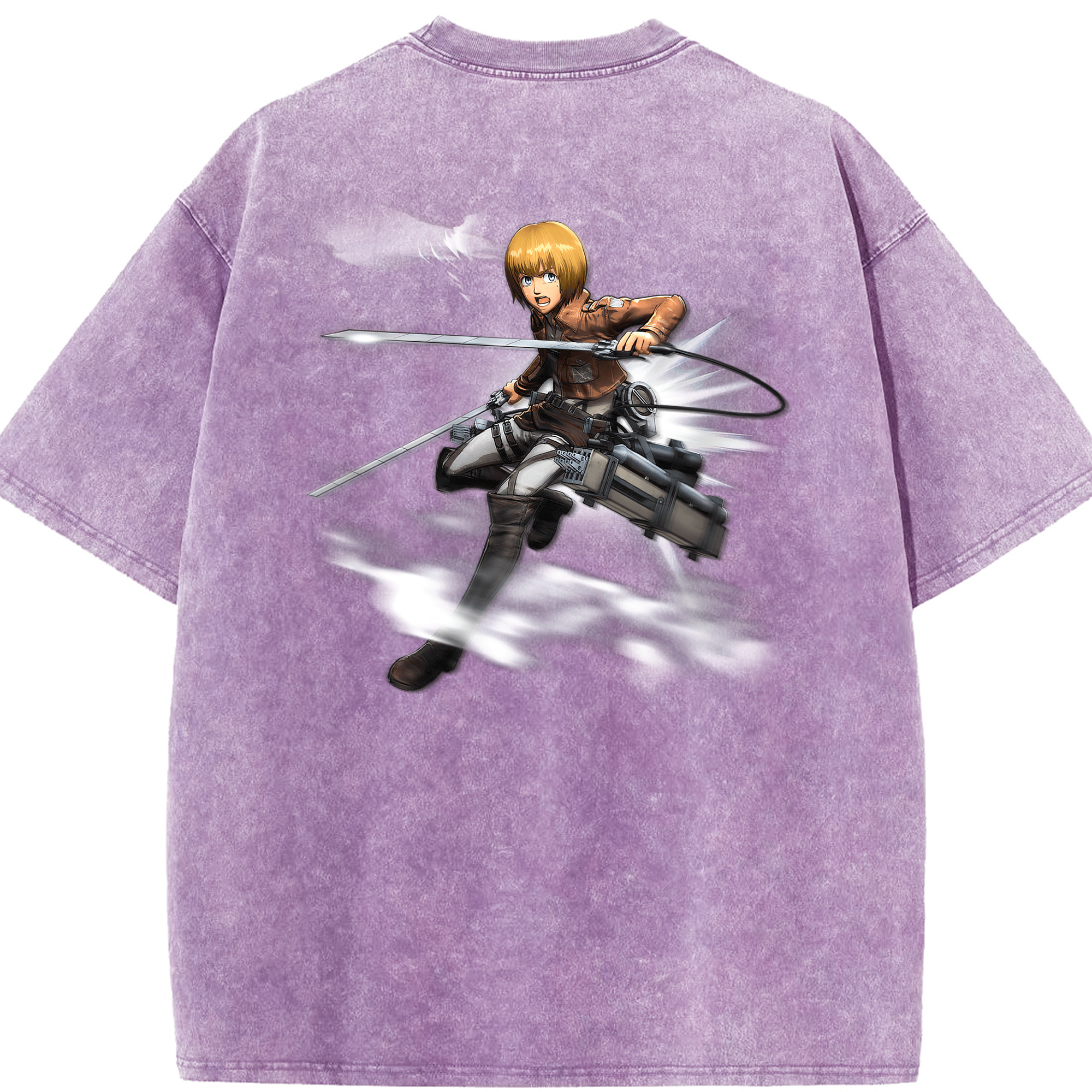 （画像用） 進撃の巨人 アルミン·アルレルト Attack on Titan Armin Arlert 綿100% ヴィンテージ風 半袖Tシャツ（背面プリント）