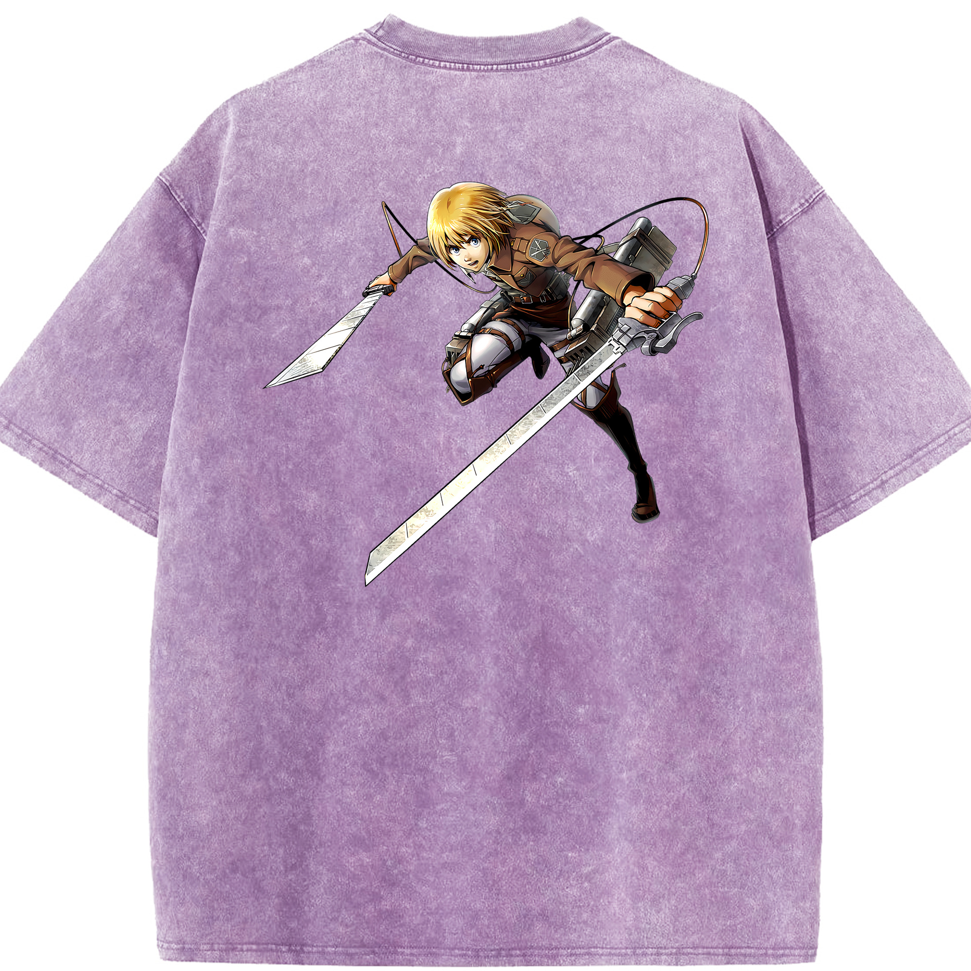 （画像用） 進撃の巨人 アルミン·アルレルト Attack on Titan Armin Arlert 綿100% ヴィンテージ風 半袖Tシャツ（背面プリント）