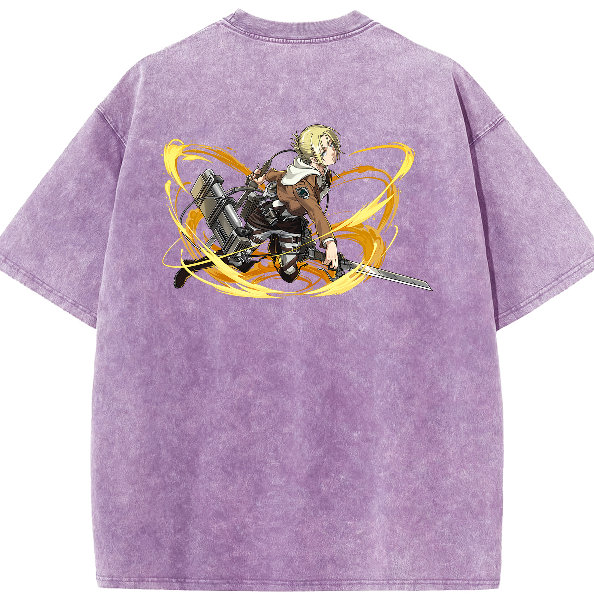 （画像用） 進撃の巨人 アニ・レオンハート Attack on Titan Annie Leonhart 綿100% ヴィンテージ風 半袖Tシャツ（背面プリント）