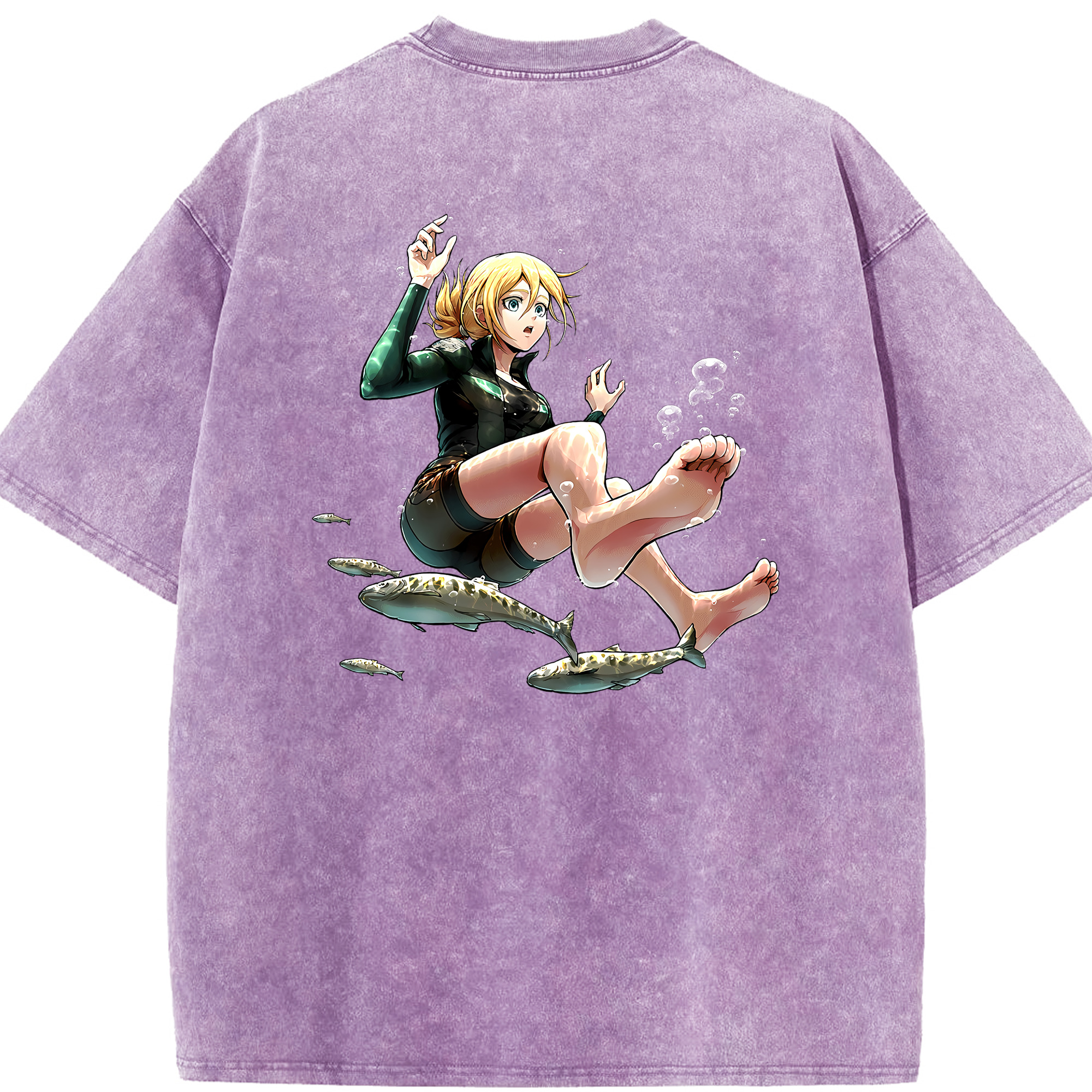 （画像用） 進撃の巨人 クリスタ·レンズ Attack on Titan Christa Lenz 綿100% ヴィンテージ風 半袖Tシャツ（背面プリント）