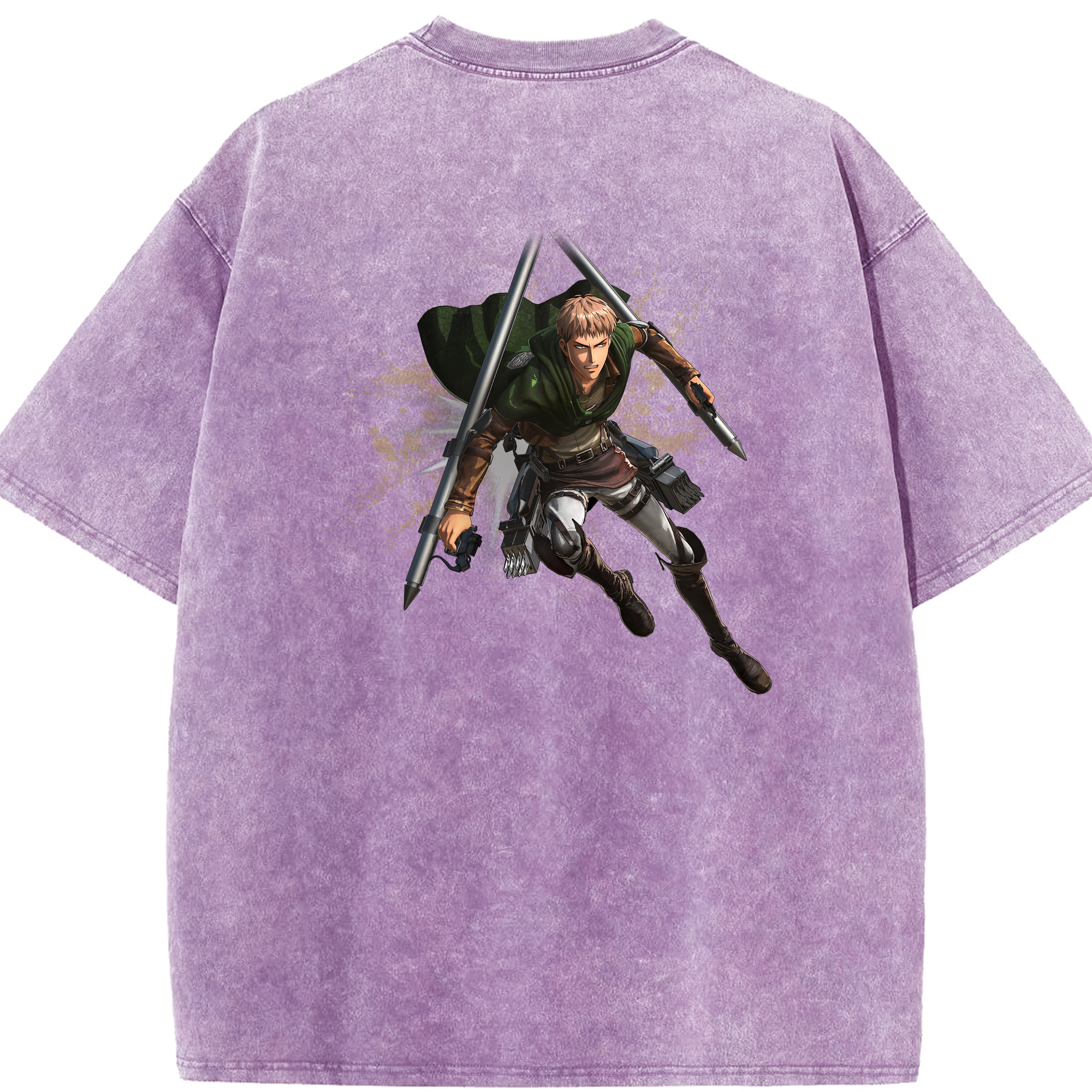 （画像用） 進撃の巨人 ジャン・キルシュタイン Attack on Titan Jean Kirstein 綿100% ヴィンテージ風 半袖Tシャツ（背面プリント）