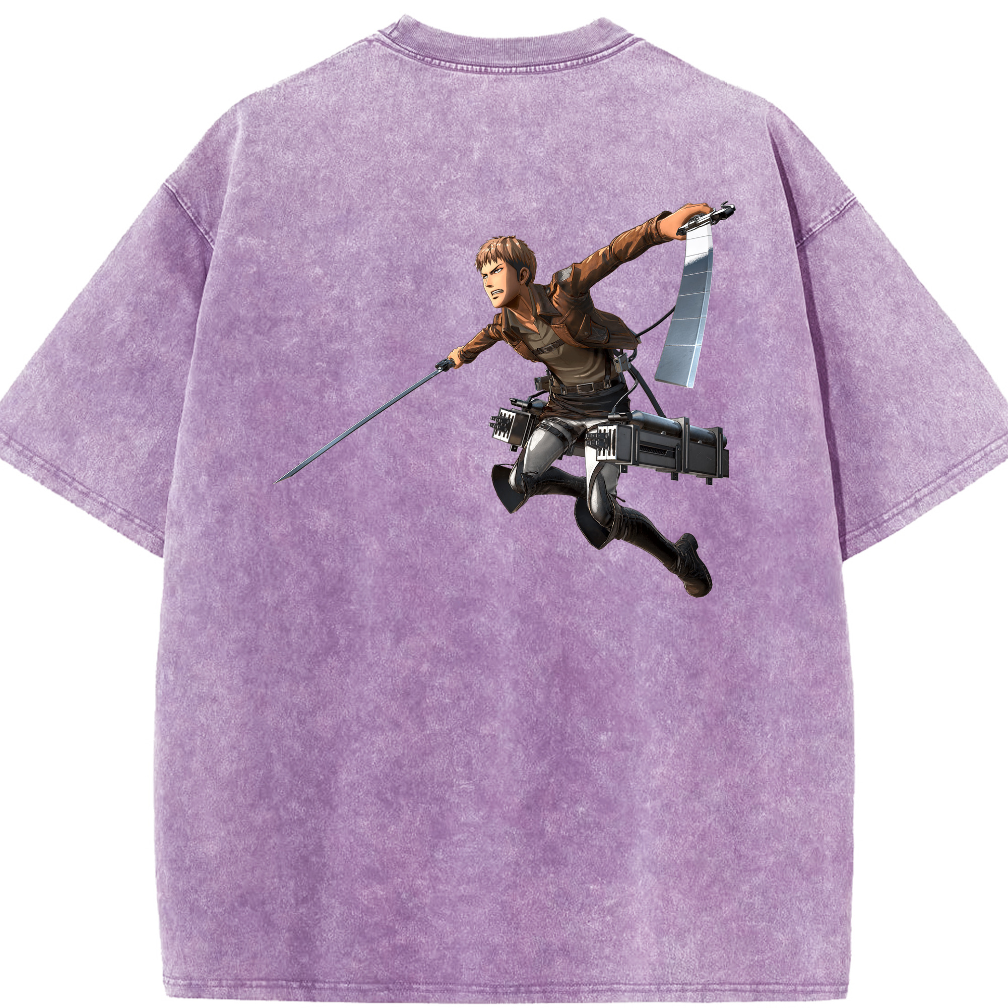 （画像用） 進撃の巨人 ジャン・キルシュタイン Attack on Titan Jean Kirstein 綿100% ヴィンテージ風 半袖Tシャツ（背面プリント）