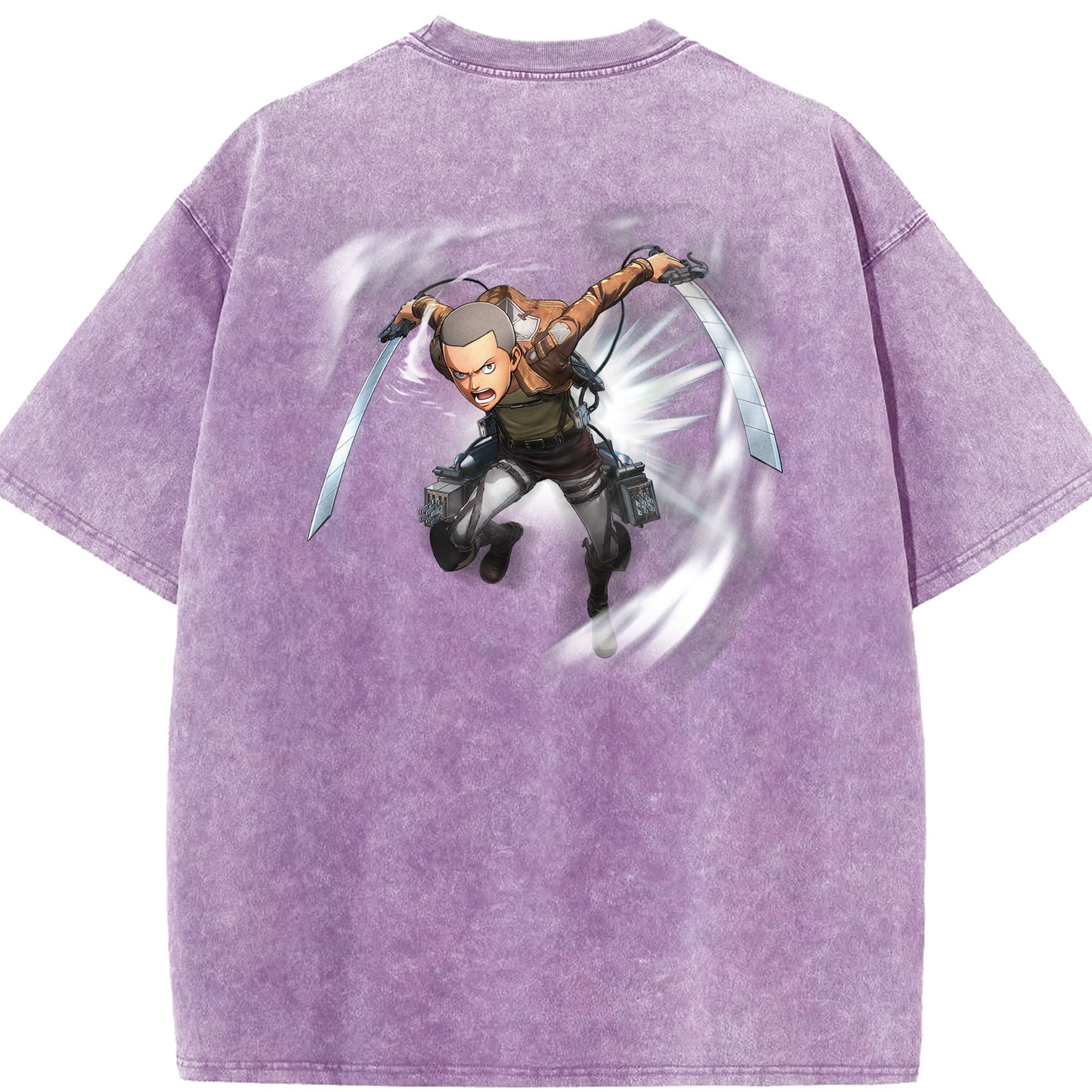 （画像用） 進撃の巨人 コニー·スプリンガー Attack on Titan Connie Springer 綿100% ヴィンテージ風 半袖Tシャツ（背面プリント）