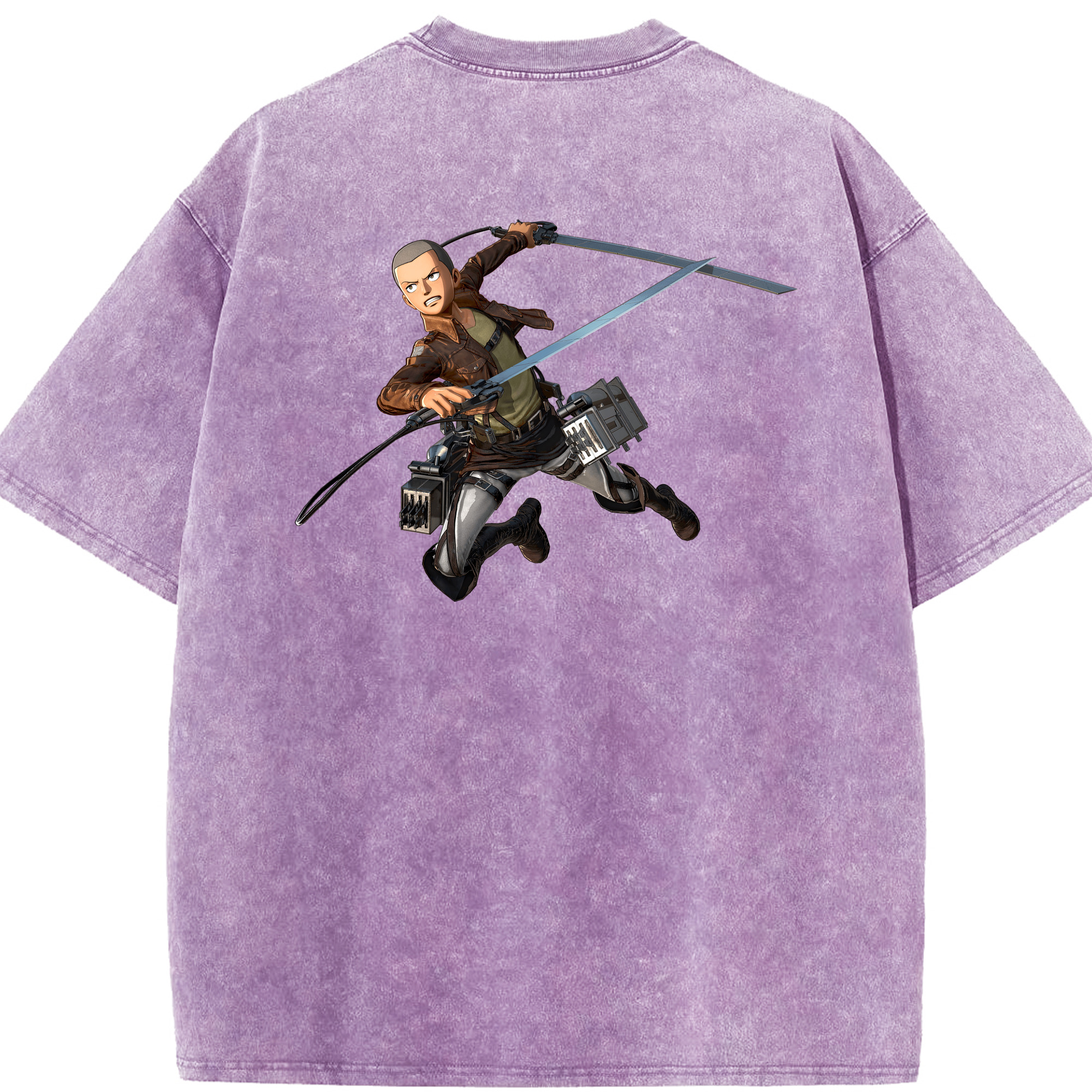 （画像用） 進撃の巨人 コニー·スプリンガー Attack on Titan Connie Springer 綿100% ヴィンテージ風 半袖Tシャツ（背面プリント）