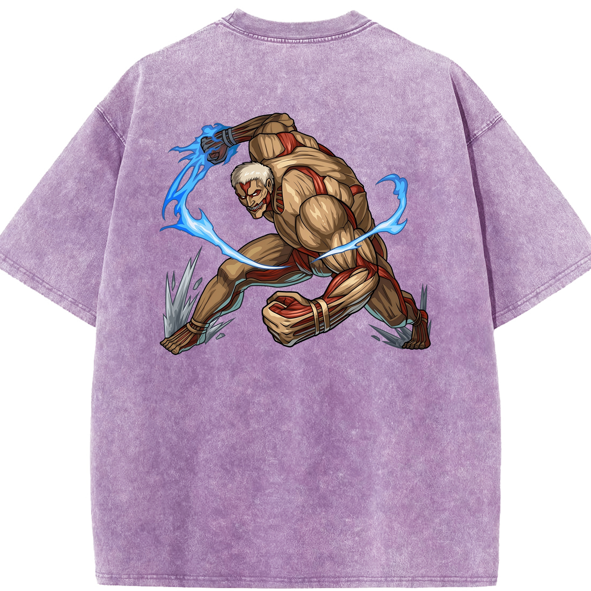 （画像用） 進撃の巨人 Attack on Titan 綿100% ヴィンテージ風 半袖Tシャツ（背面プリント）