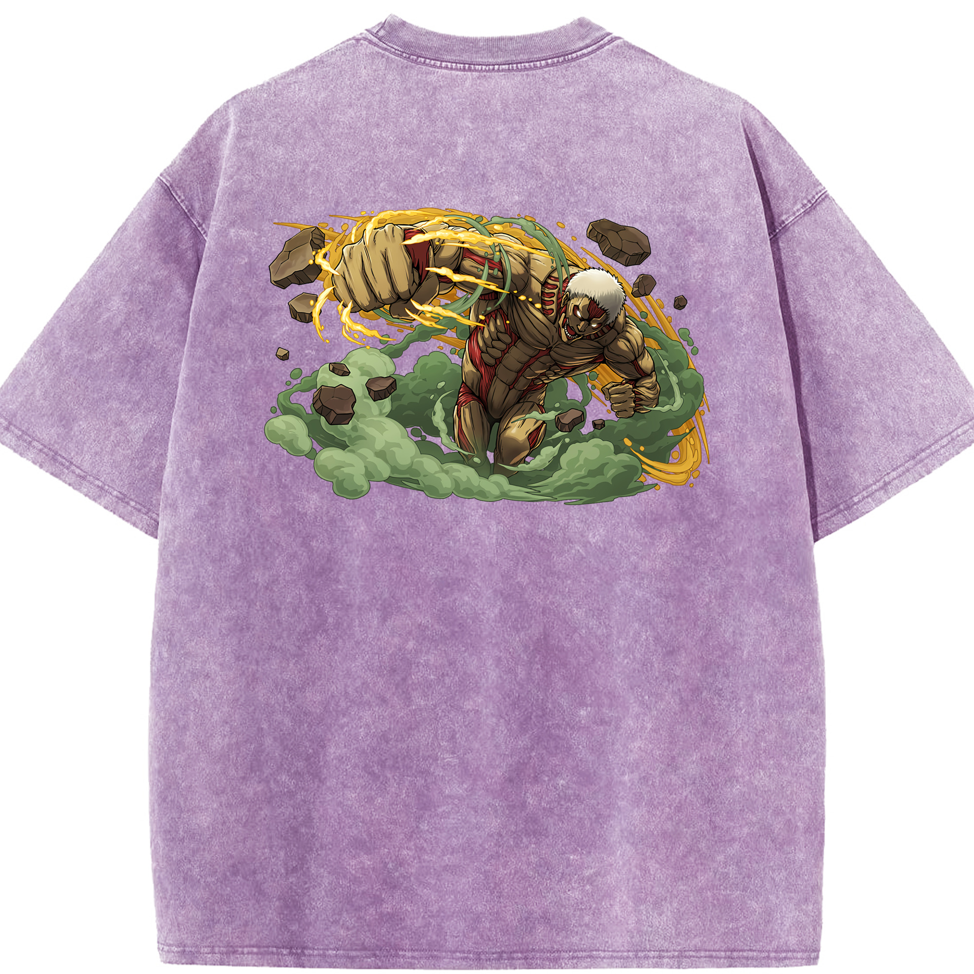 （画像用） 進撃の巨人 Attack on Titan 綿100% ヴィンテージ風 半袖Tシャツ（背面プリント）