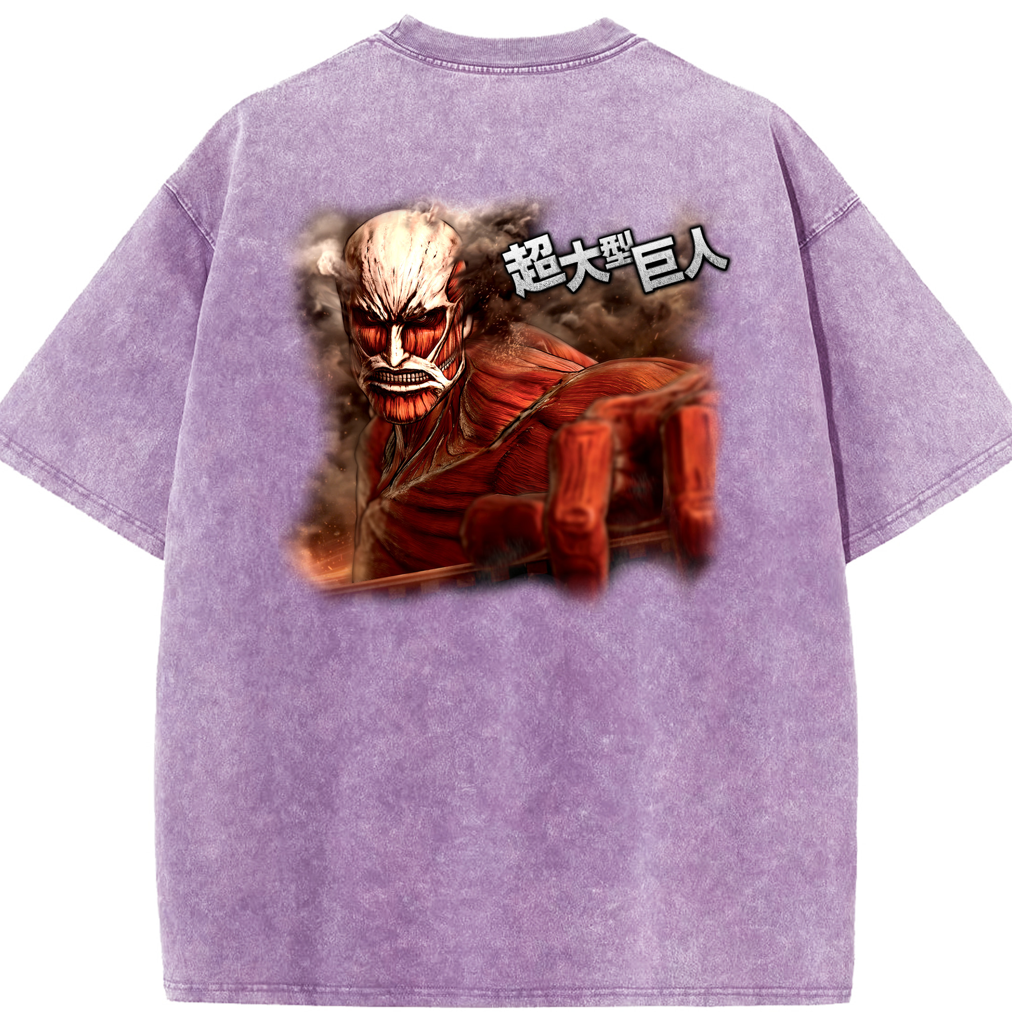 （画像用） 進撃の巨人 Attack on Titan 綿100% ヴィンテージ風 半袖Tシャツ（背面プリント）