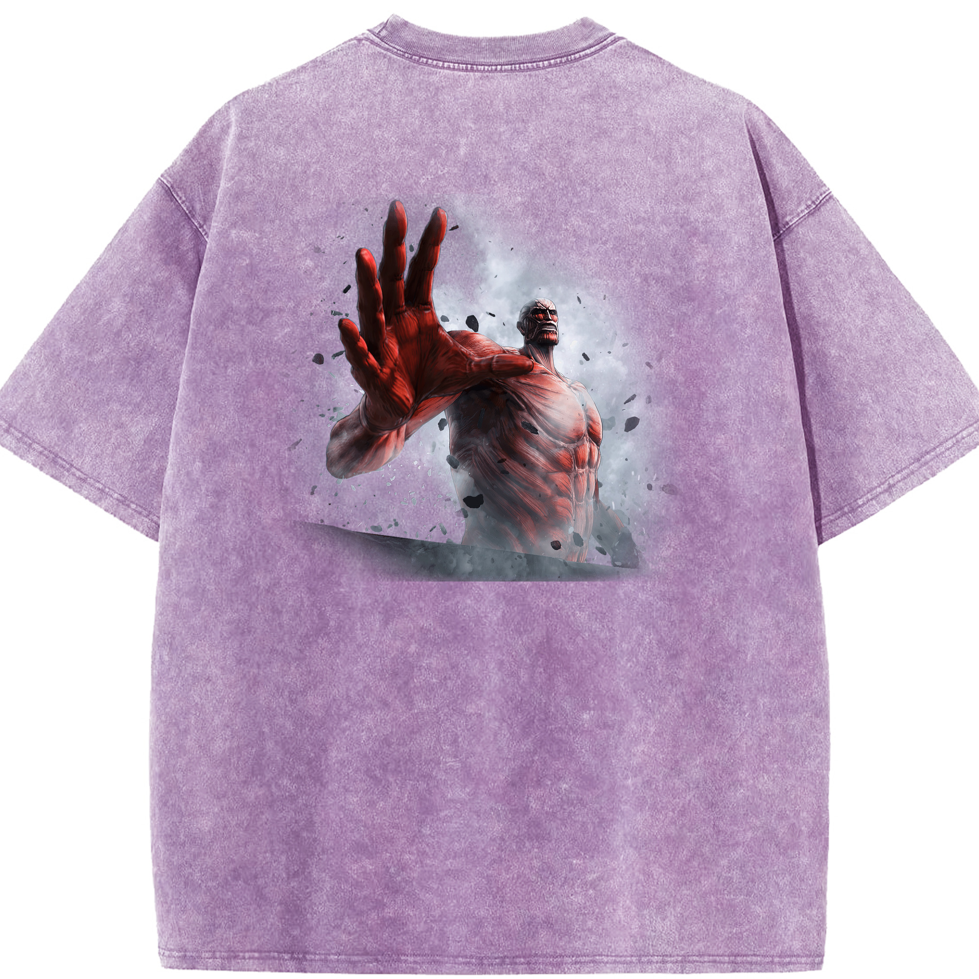 （画像用） 進撃の巨人 Attack on Titan 綿100% ヴィンテージ風 半袖Tシャツ（背面プリント）