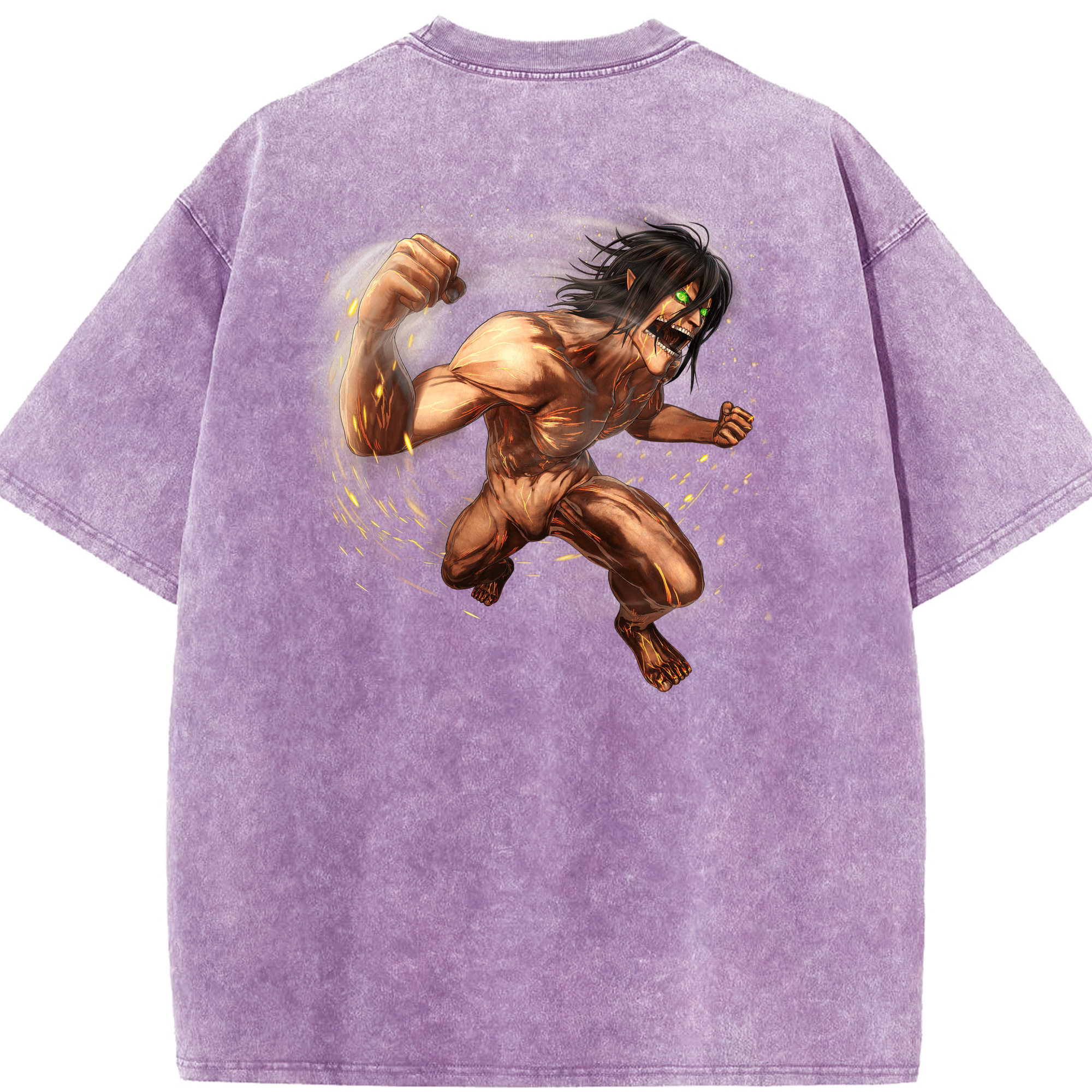 （画像用） 進撃の巨人 Attack on Titan 綿100% ヴィンテージ風 半袖Tシャツ（背面プリント）